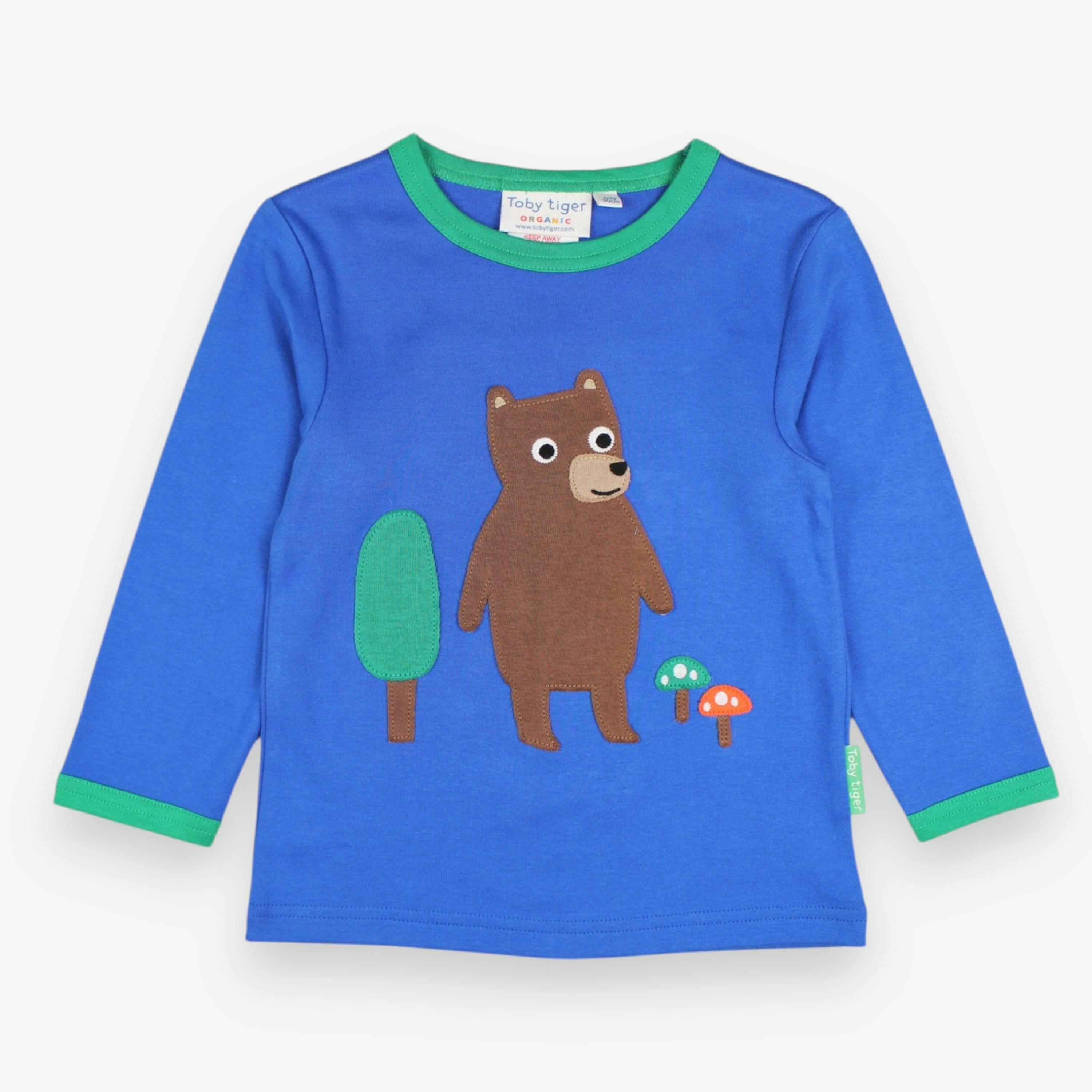 Organic Brown Bear Applique Long-Sleeved T-Shirt , view 1 of 2