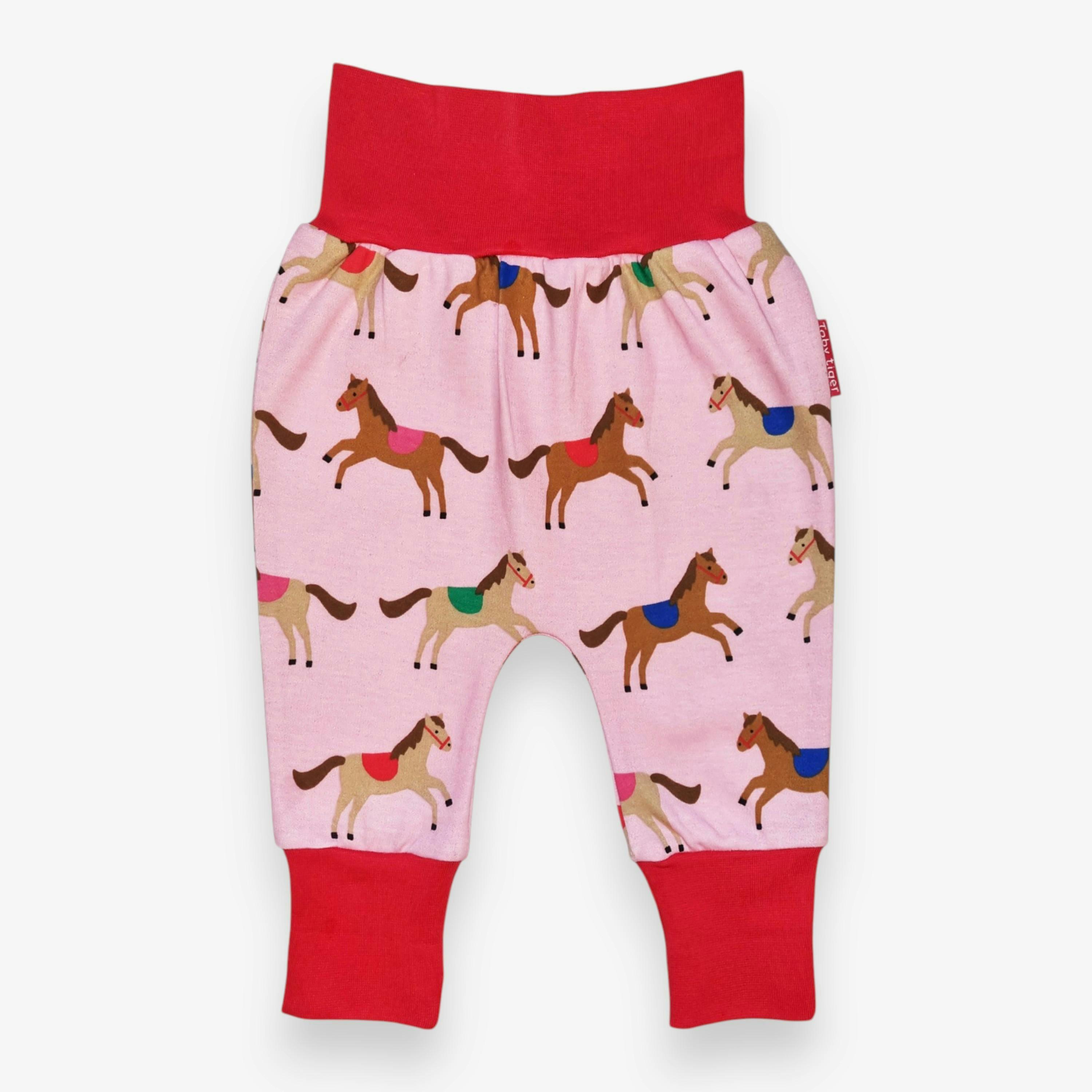 Organic Pink Horse and Pony Print Yoga Pants , view 1 of 3