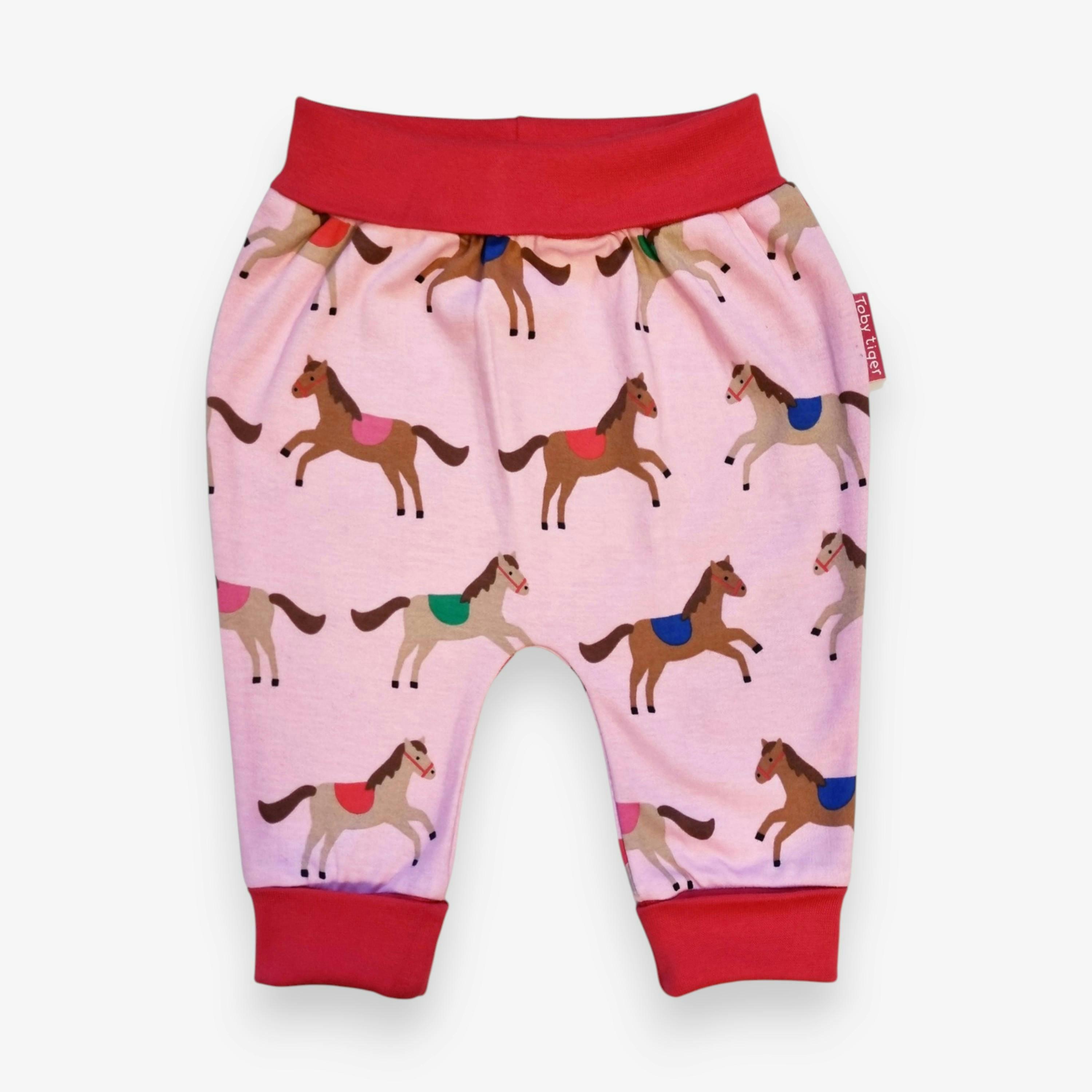 Organic Pink Horse and Pony Print Yoga Pants , view 3 of 3