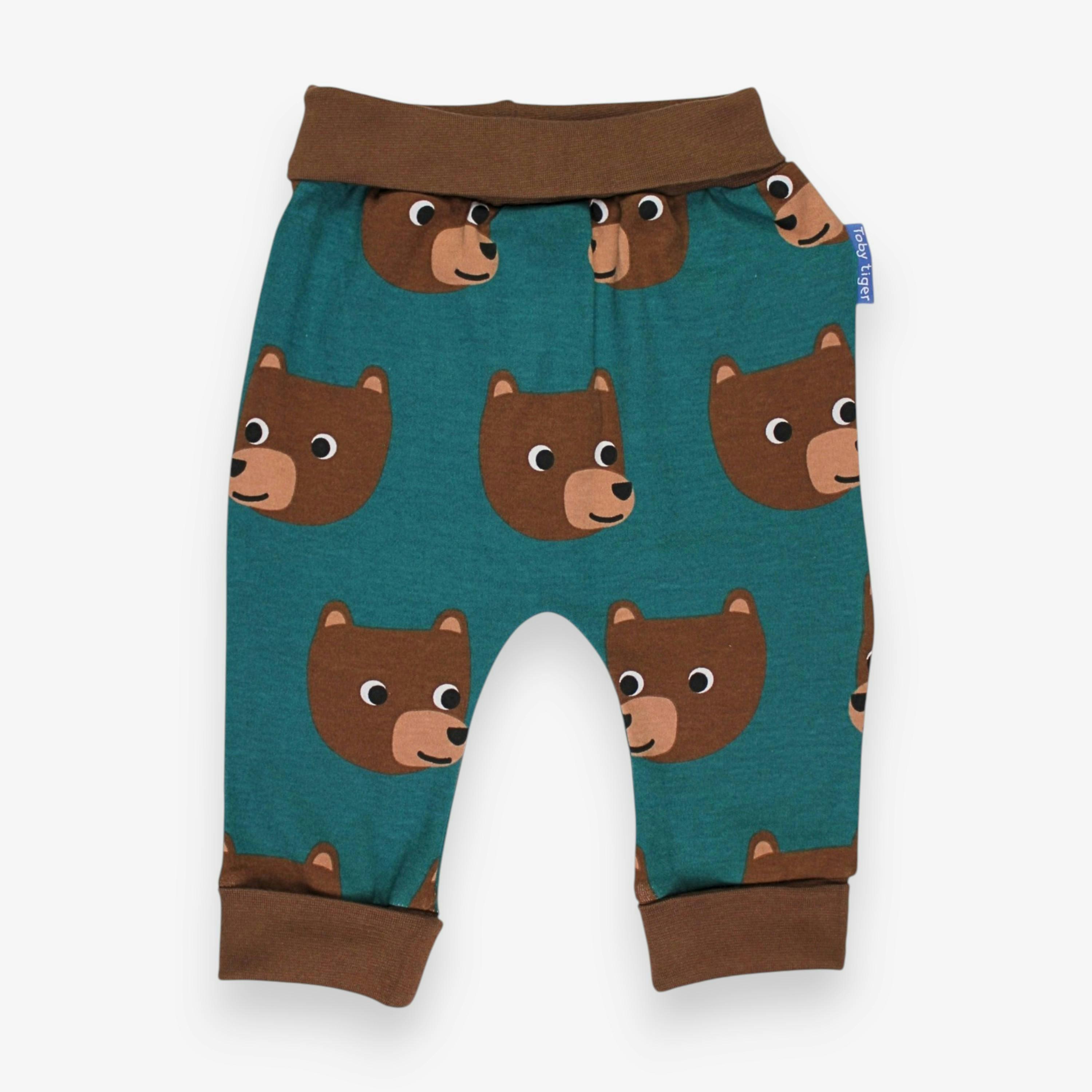 Organic Brown Bear Print Yoga Pants , view 3 of 3