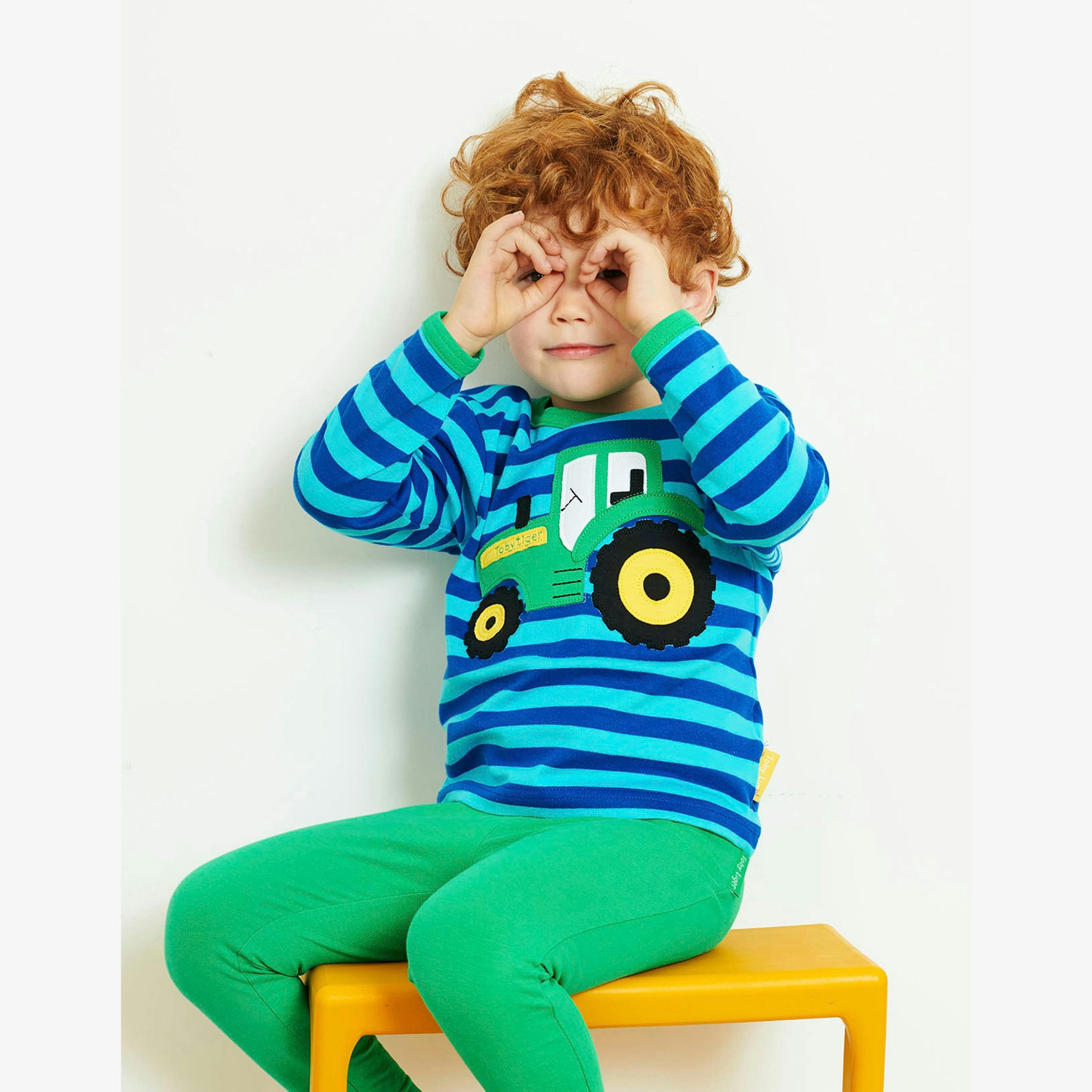 Organic Tractor Applique Long-Sleeved T-Shirt , view 2 of 2