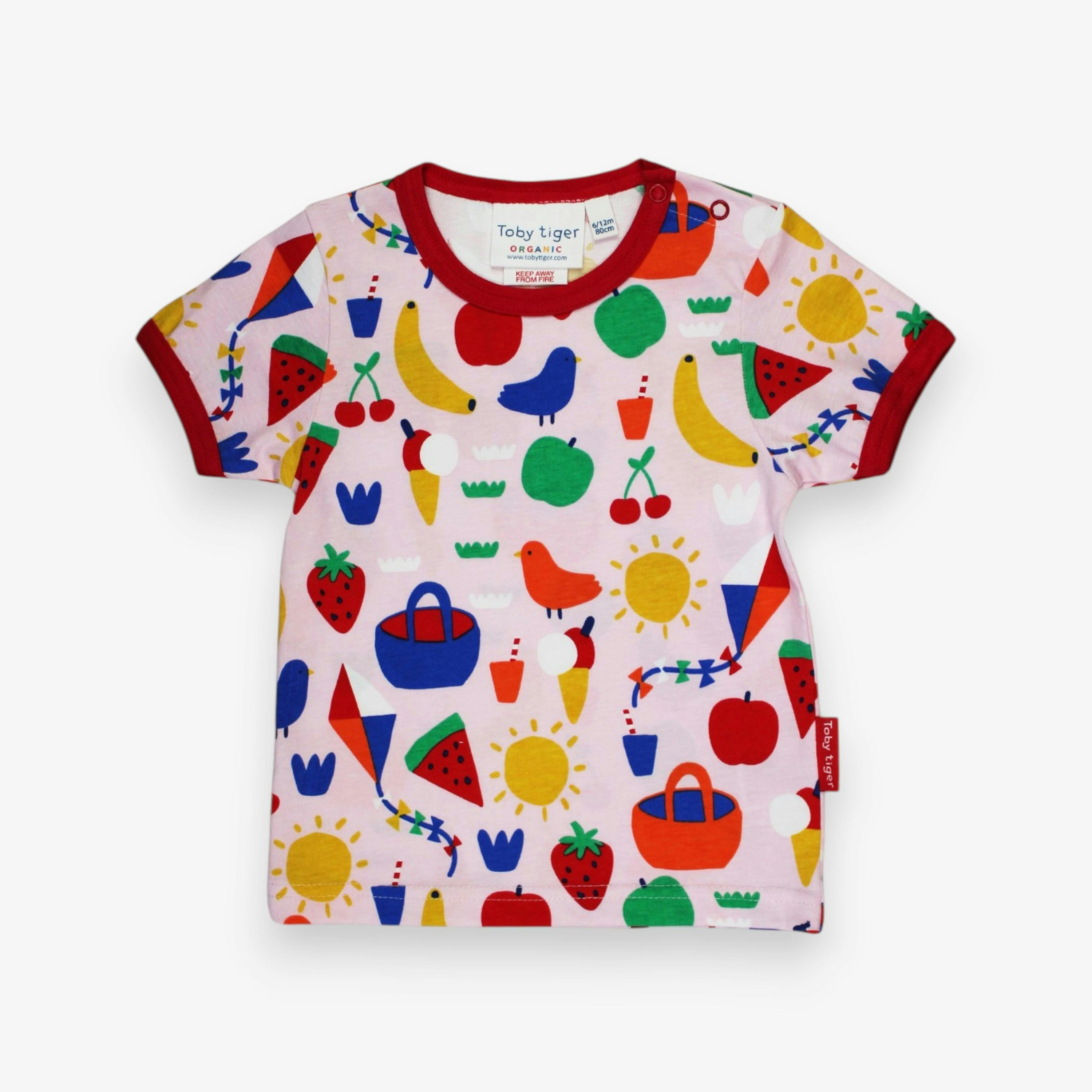 Organic Picnic Print Short Pyjamas , view 2 of 3