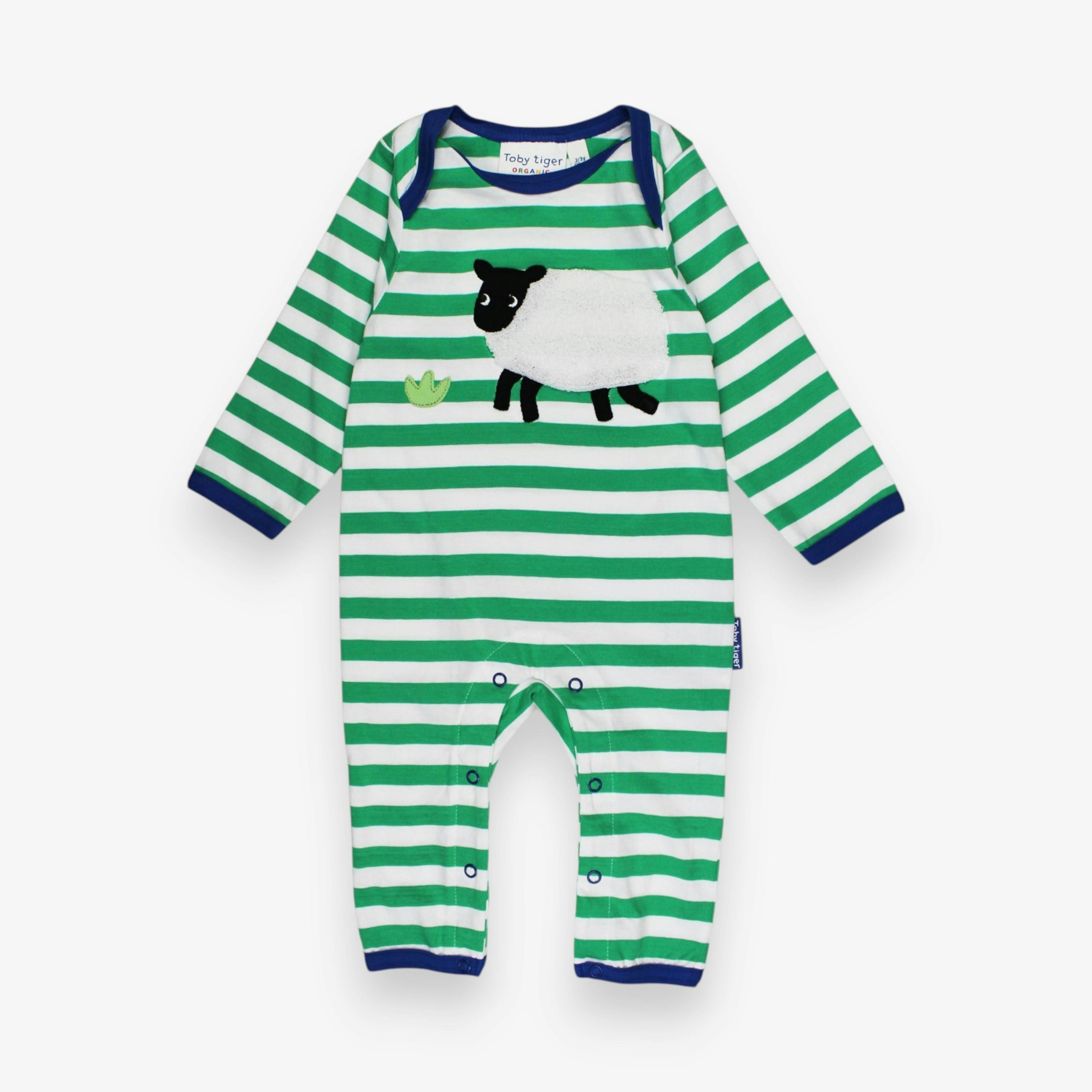 Organic Hillside Sheep Applique Sleepsuit , view 1 of 4