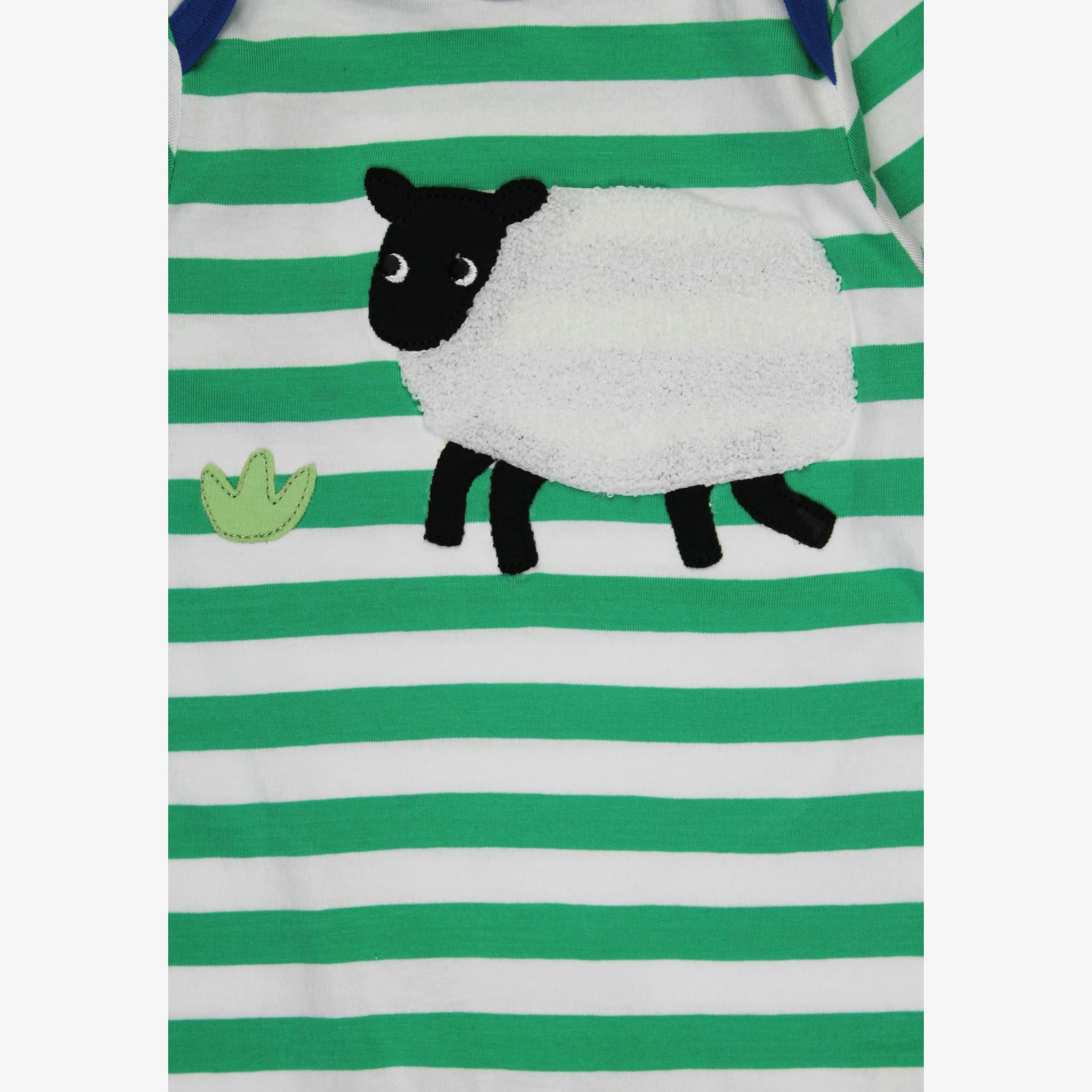 Organic Hillside Sheep Applique Sleepsuit , view 2 of 4