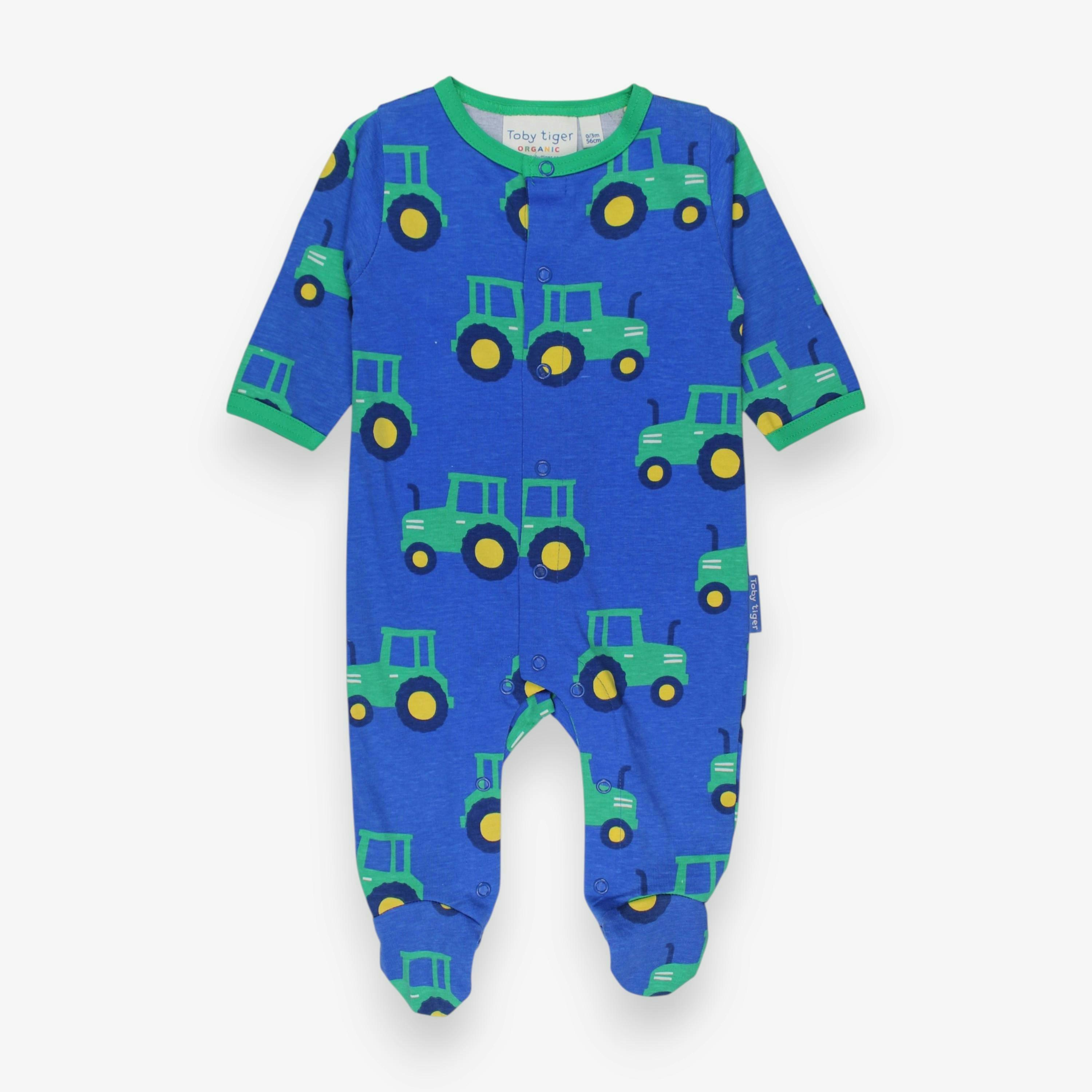 Organic Hillside Tractor Print Sleepsuit , view 1 of 3