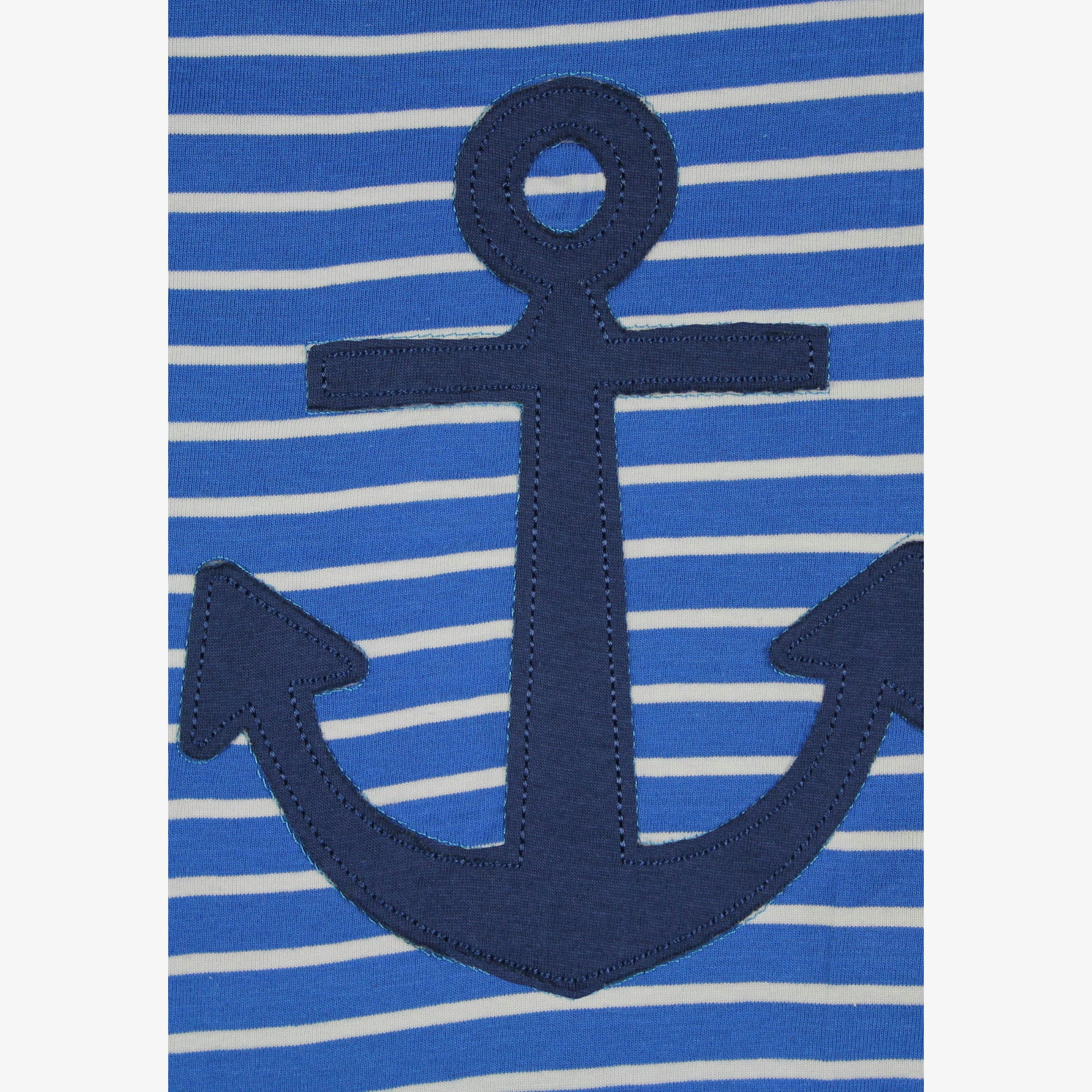 Organic Blue Anchor Applique Short-Sleeved T-Shirt , view 2 of 3