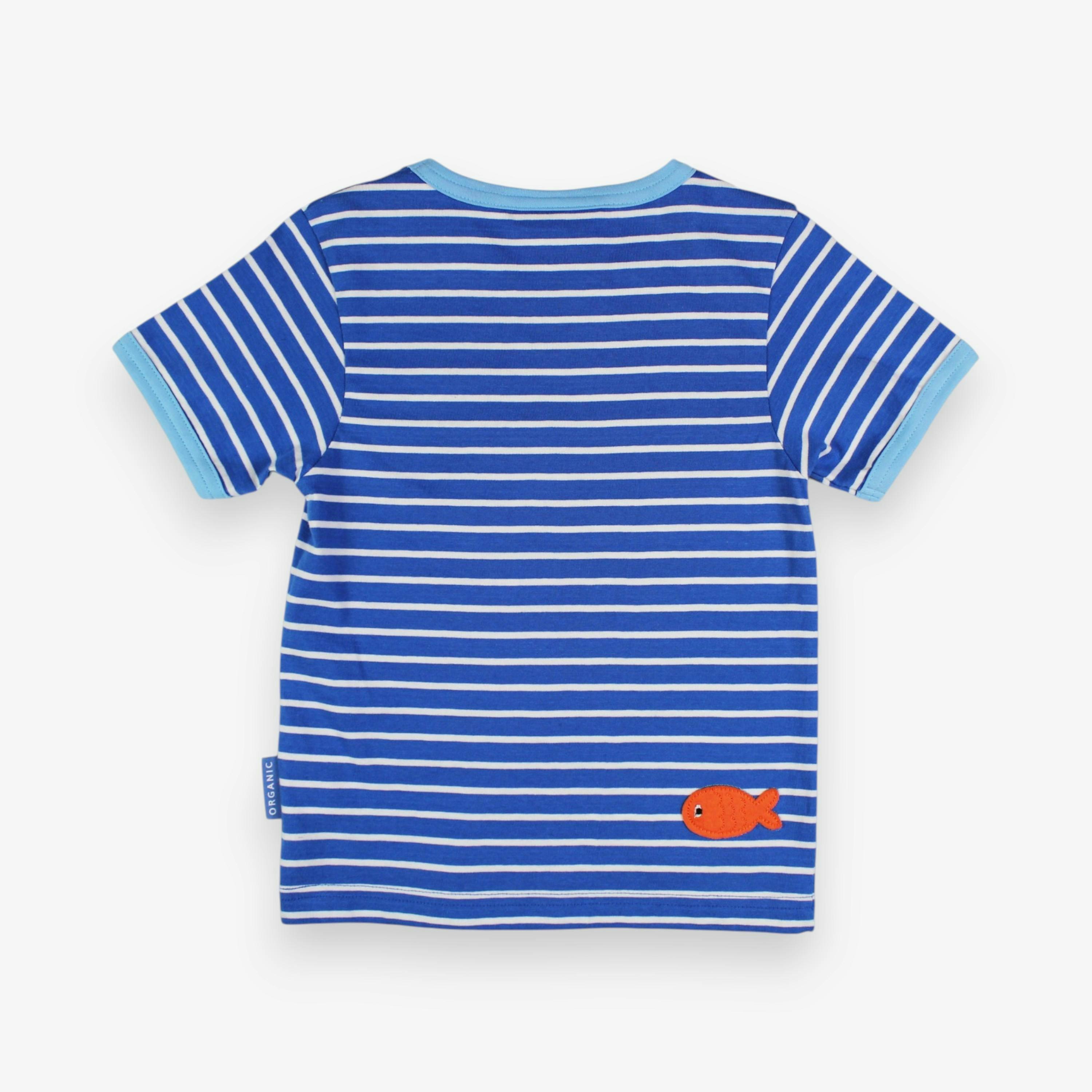 Organic Blue Anchor Applique Short-Sleeved T-Shirt , view 3 of 3