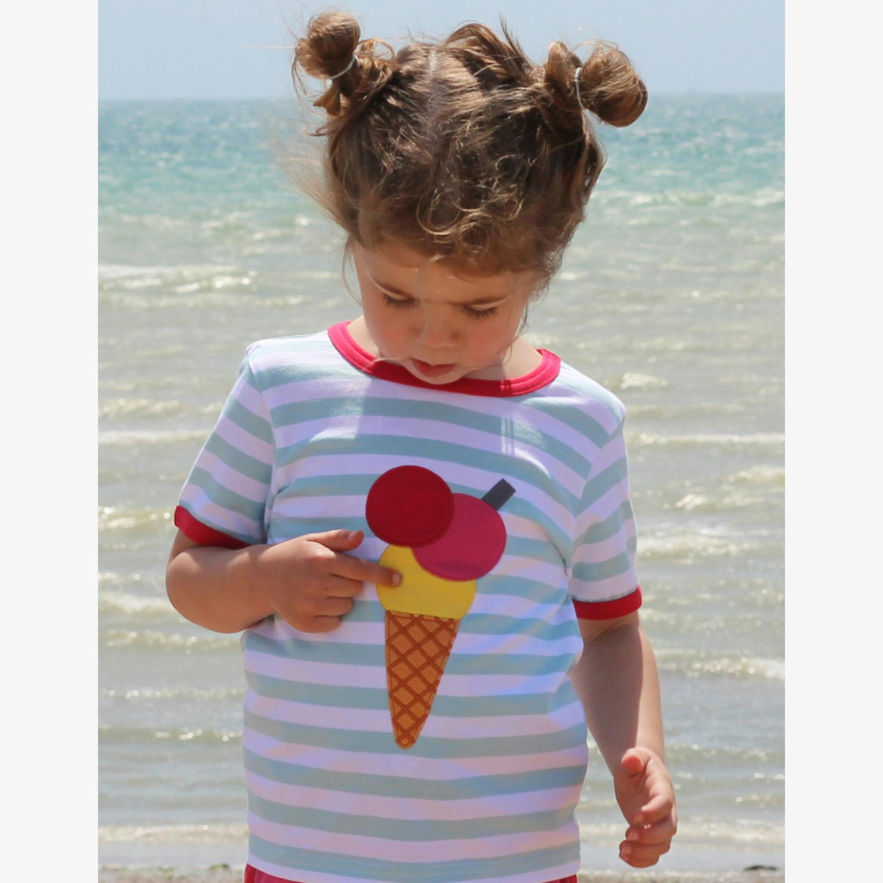 Organic Ice Cream Applique Short-Sleeved T-Shirt , view 2 of 4