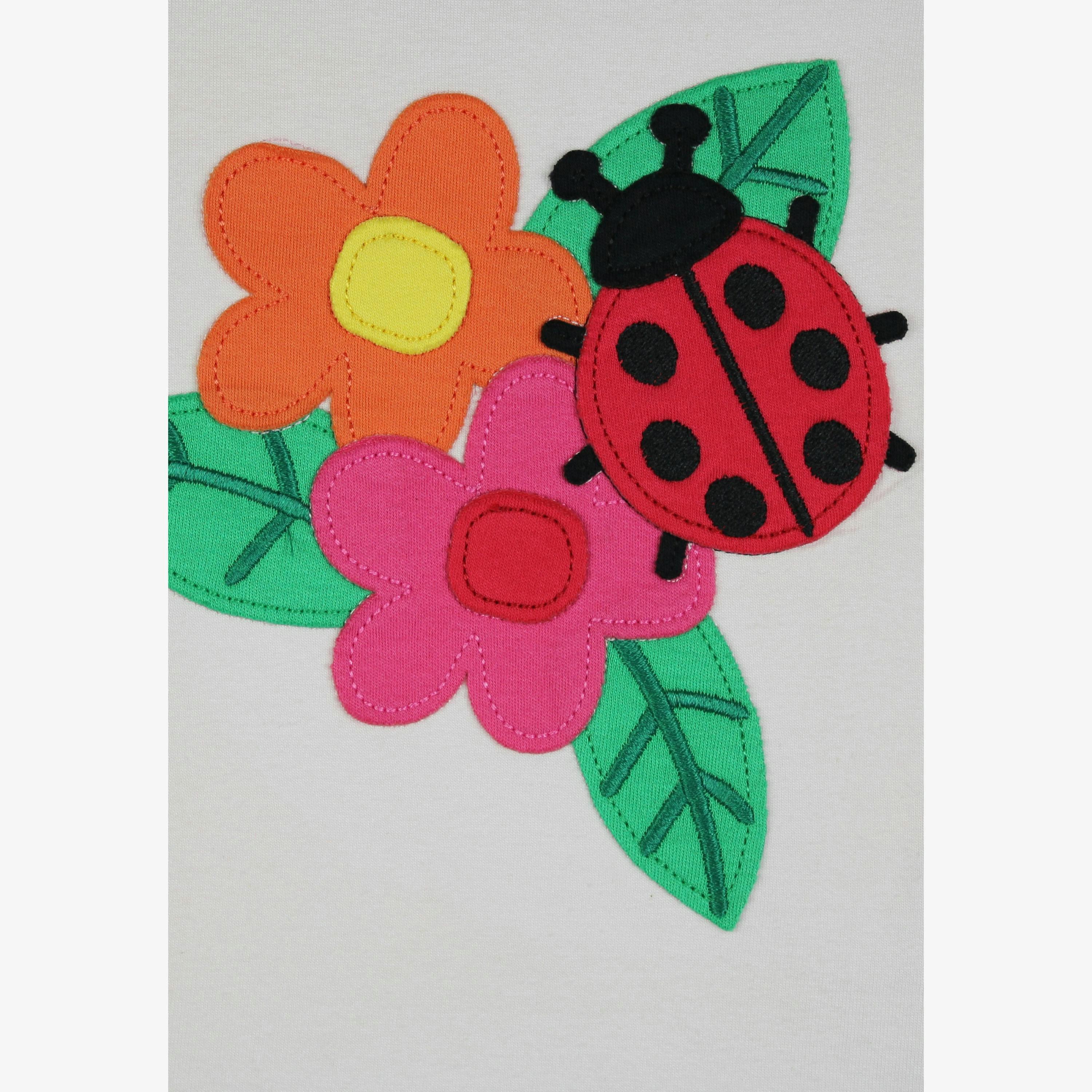 Organic Ladybird Applique Short-Sleeved T-Shirt , view 3 of 4