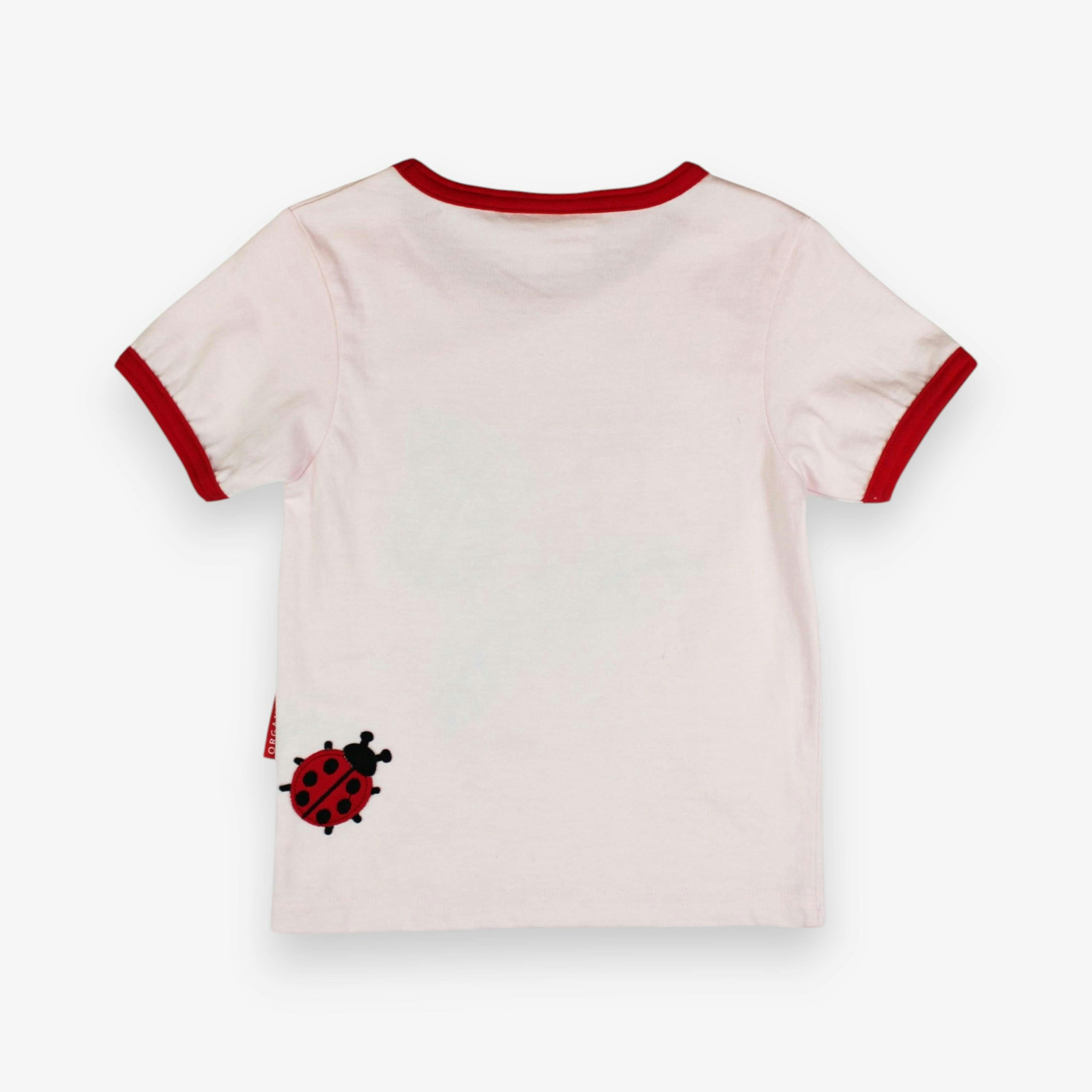 Organic Ladybird Applique Short-Sleeved T-Shirt , view 4 of 4