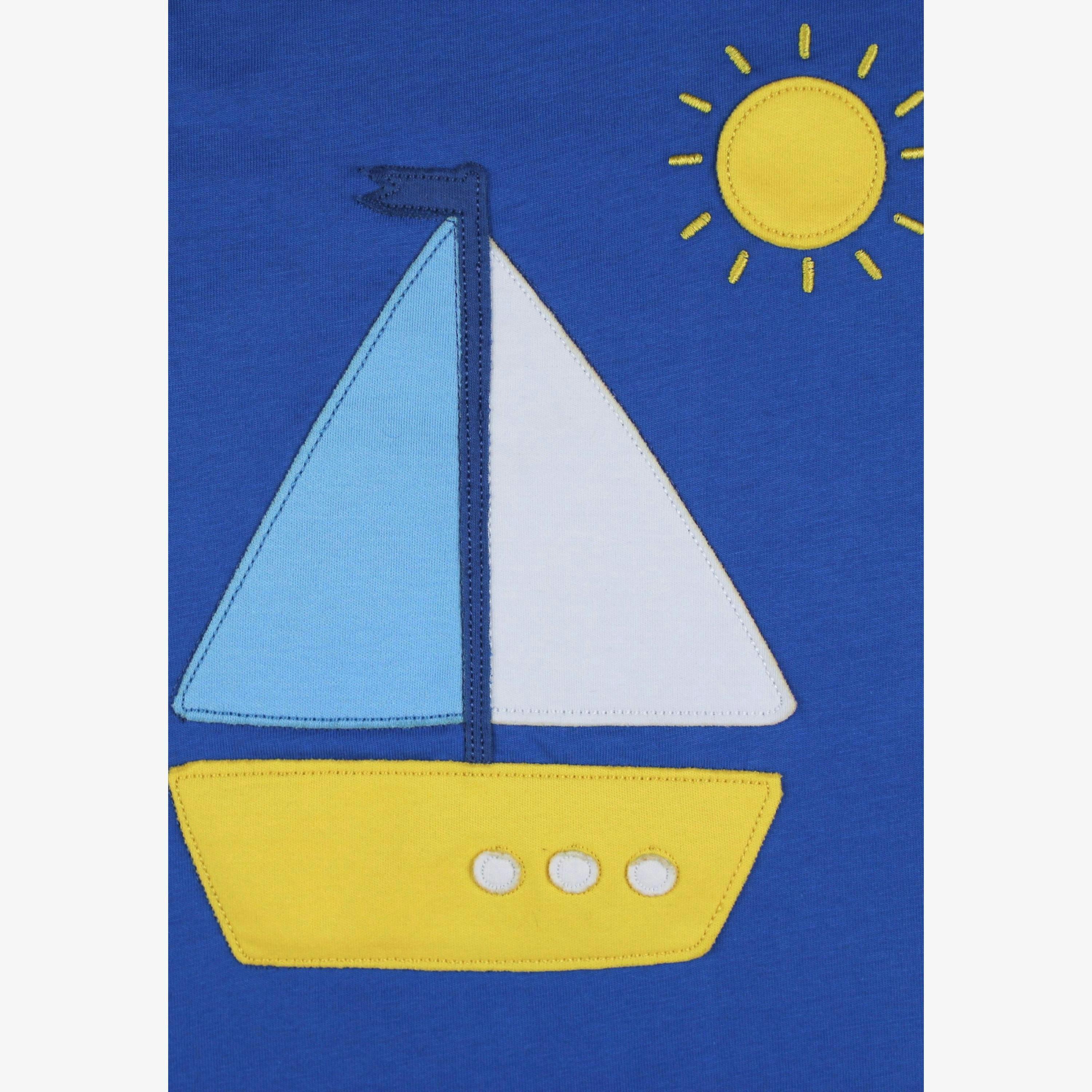 Organic St Ives Boat Applique Short-Sleeved T-Shirt , view 2 of 3