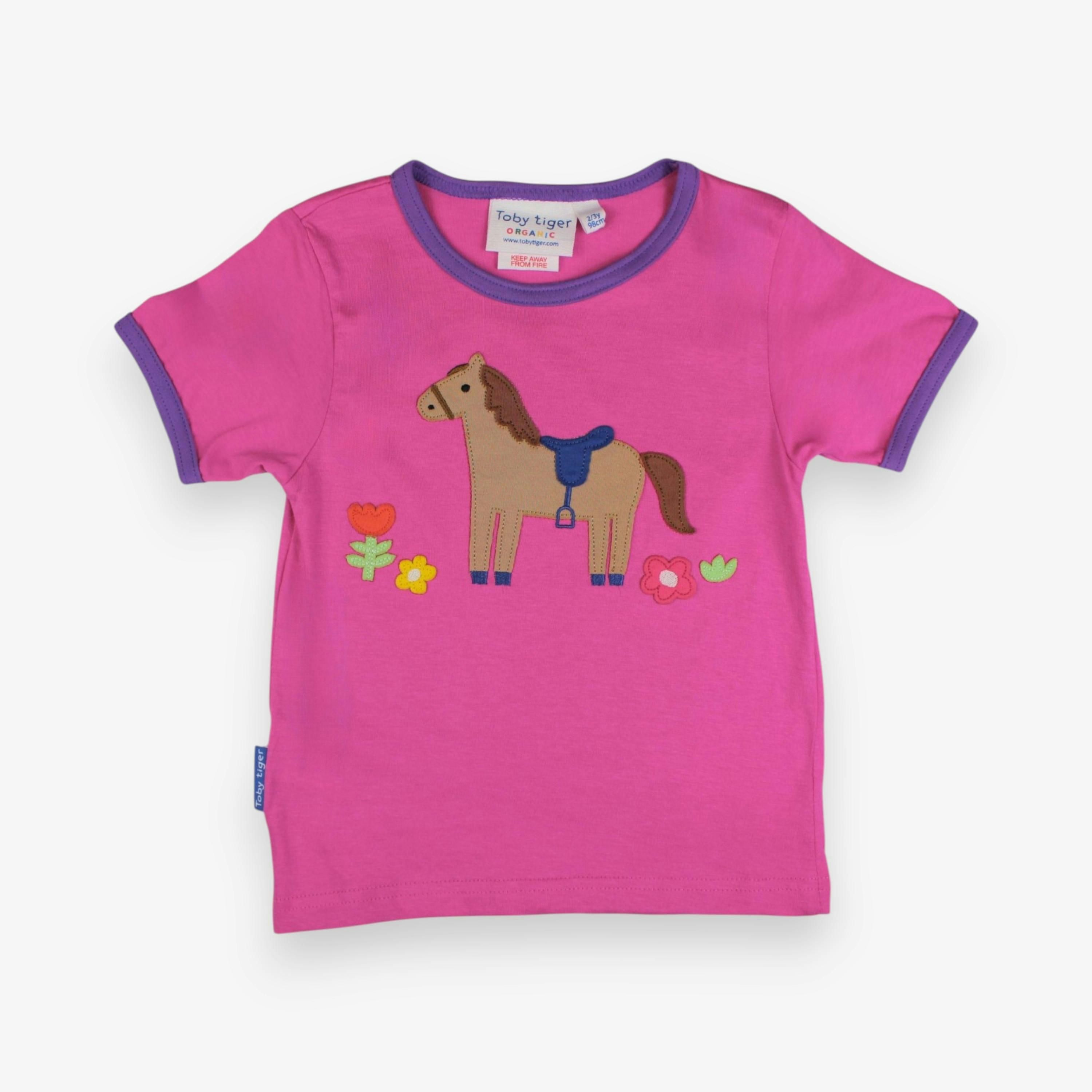 Organic Hillside Pony Applique Short-Sleeved T-Shirt , view 1 of 3