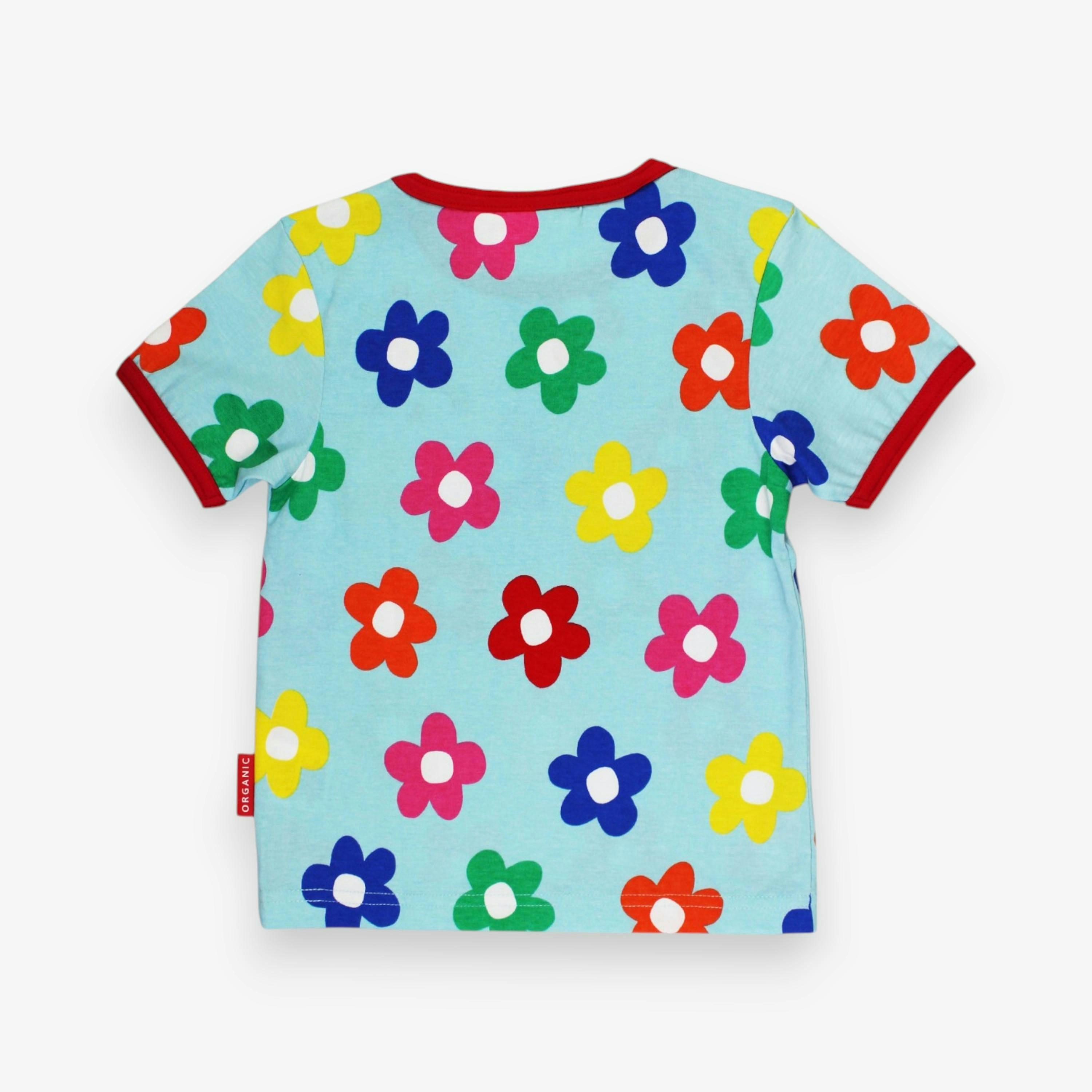Organic Rainbow Bloom Bunny Pocket Applique Short-Sleeved T-Shirt , view 3 of 3