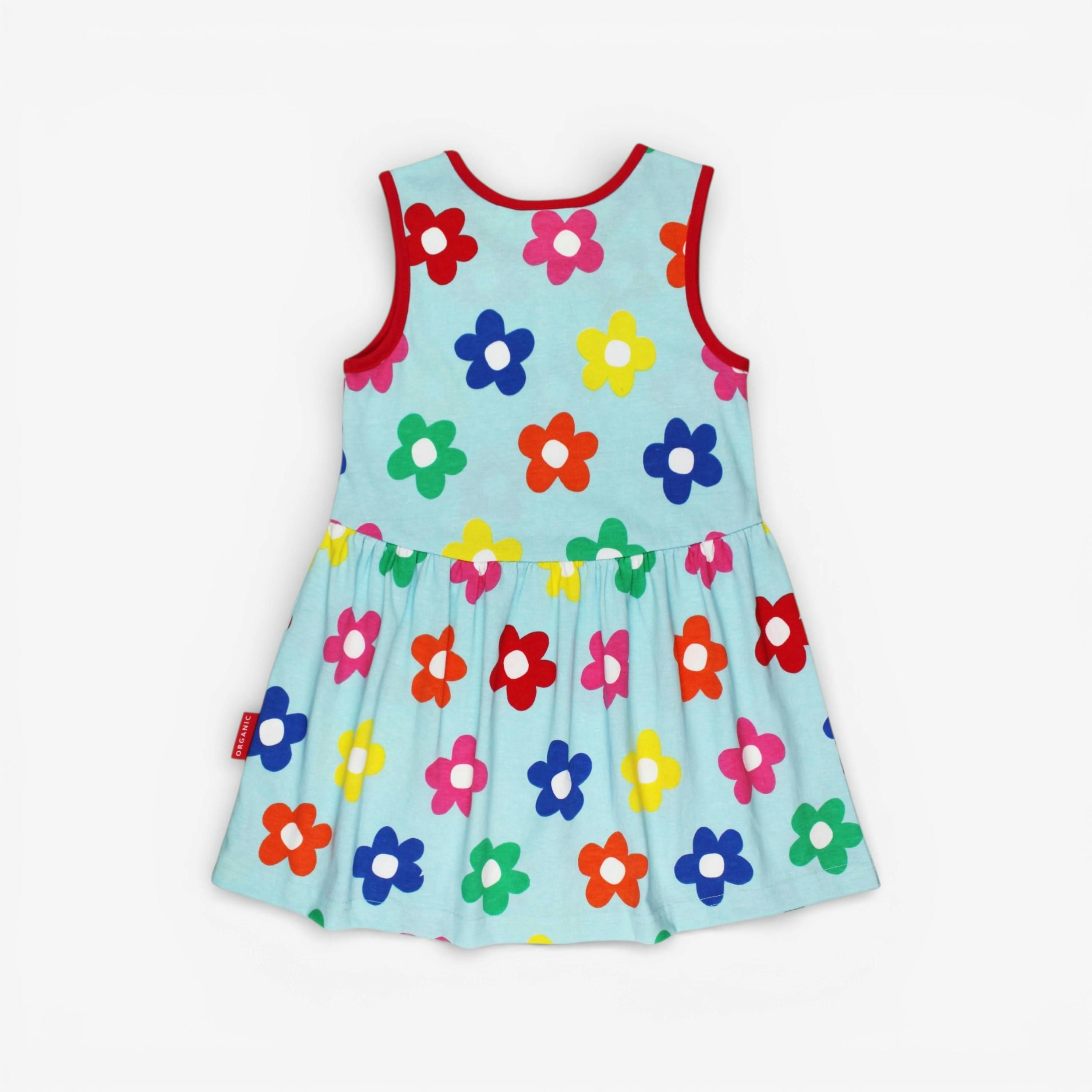 Organic Rainbow Bloom Print Summer Dress , view 4 of 4