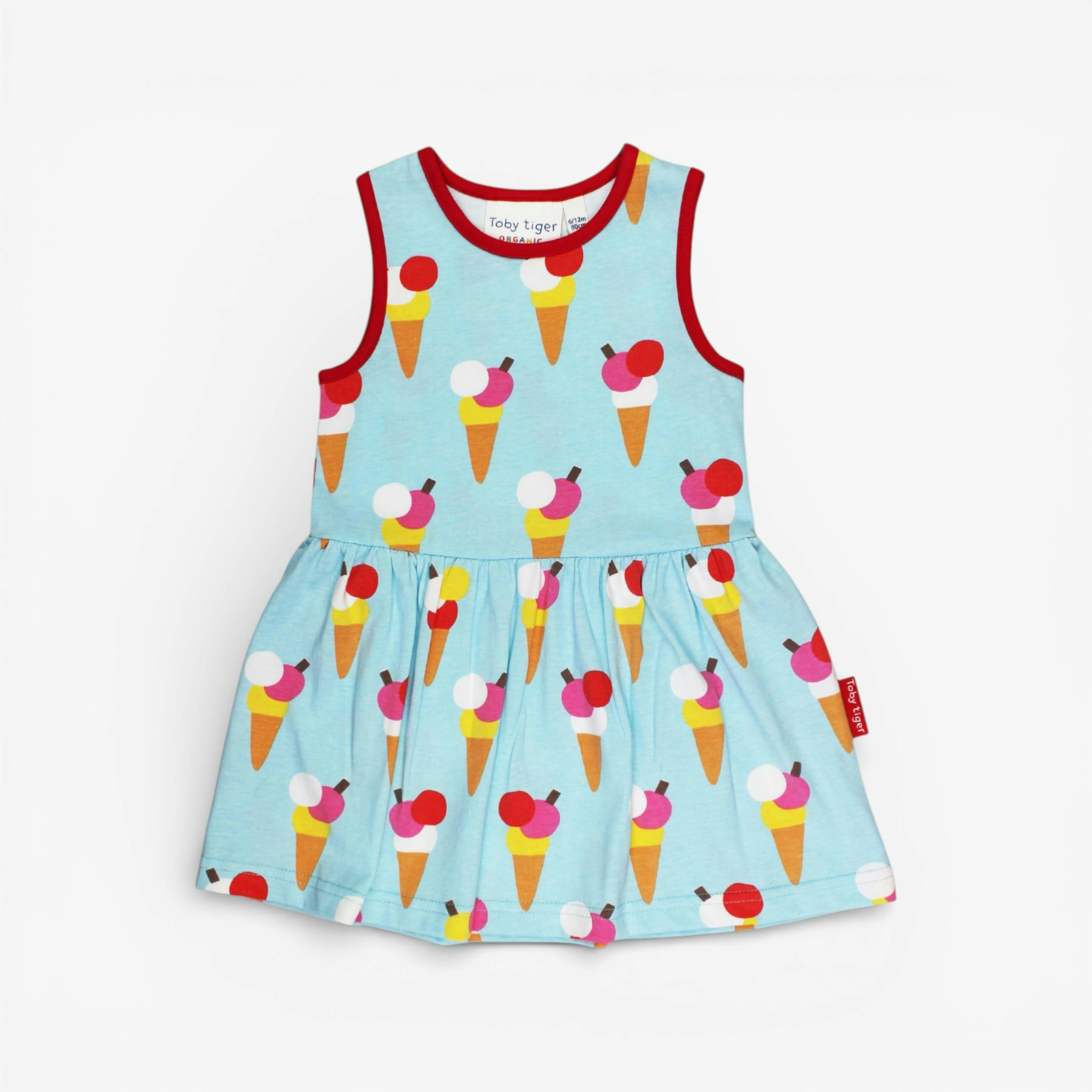 Organic Ice Cream Cones Print Summer Dress , view 1 of 5