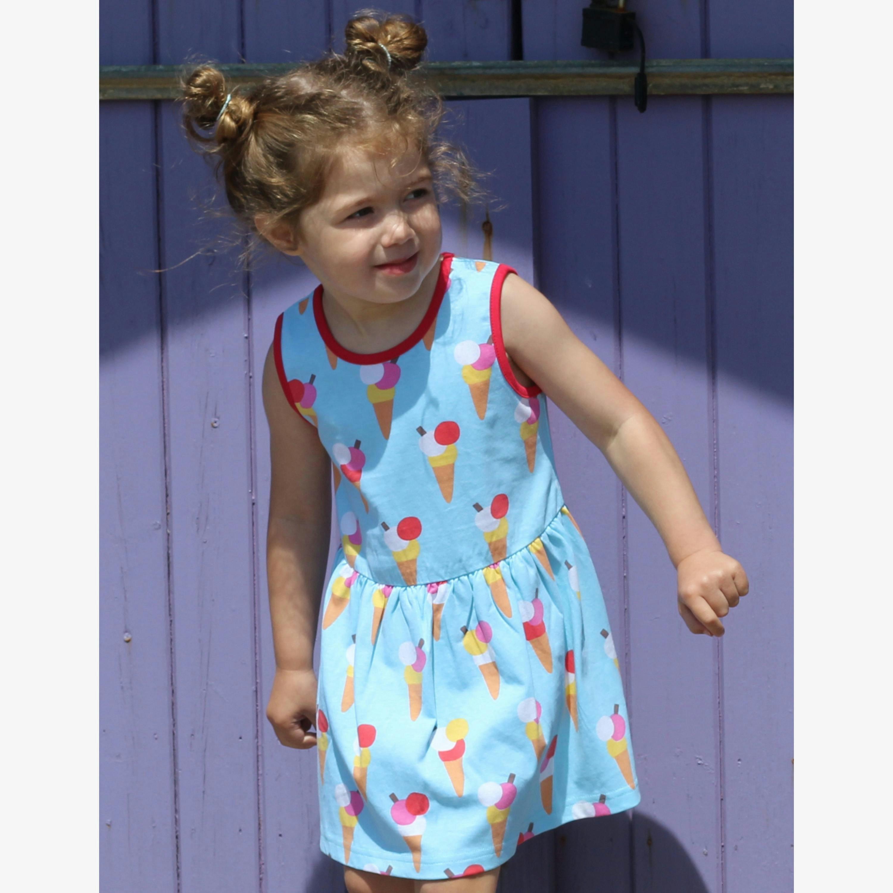 Organic Ice Cream Cones Print Summer Dress , view 3 of 5