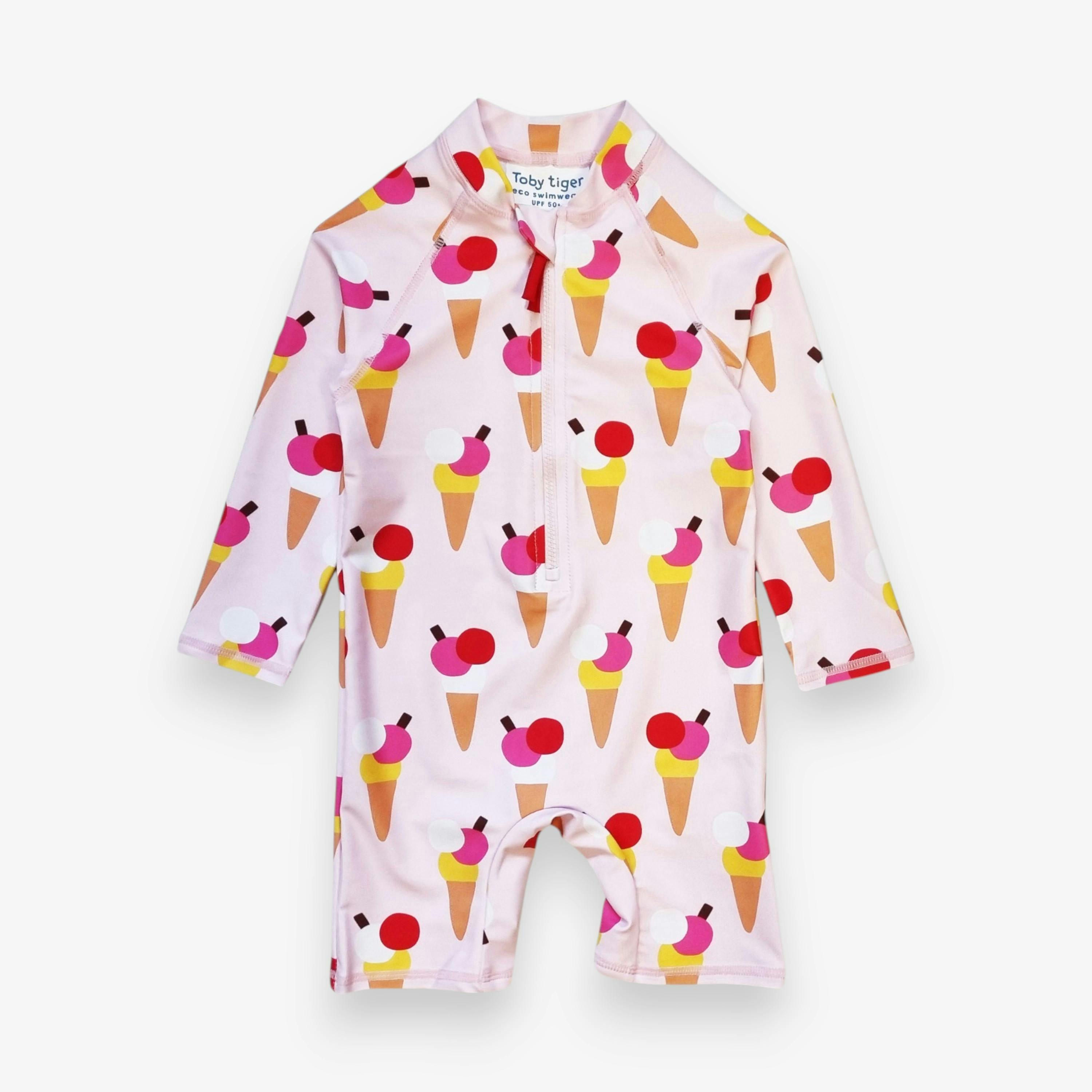 Ice Cream Cones Print Long-Sleeved Baby Swimsuit , view 1 of 3