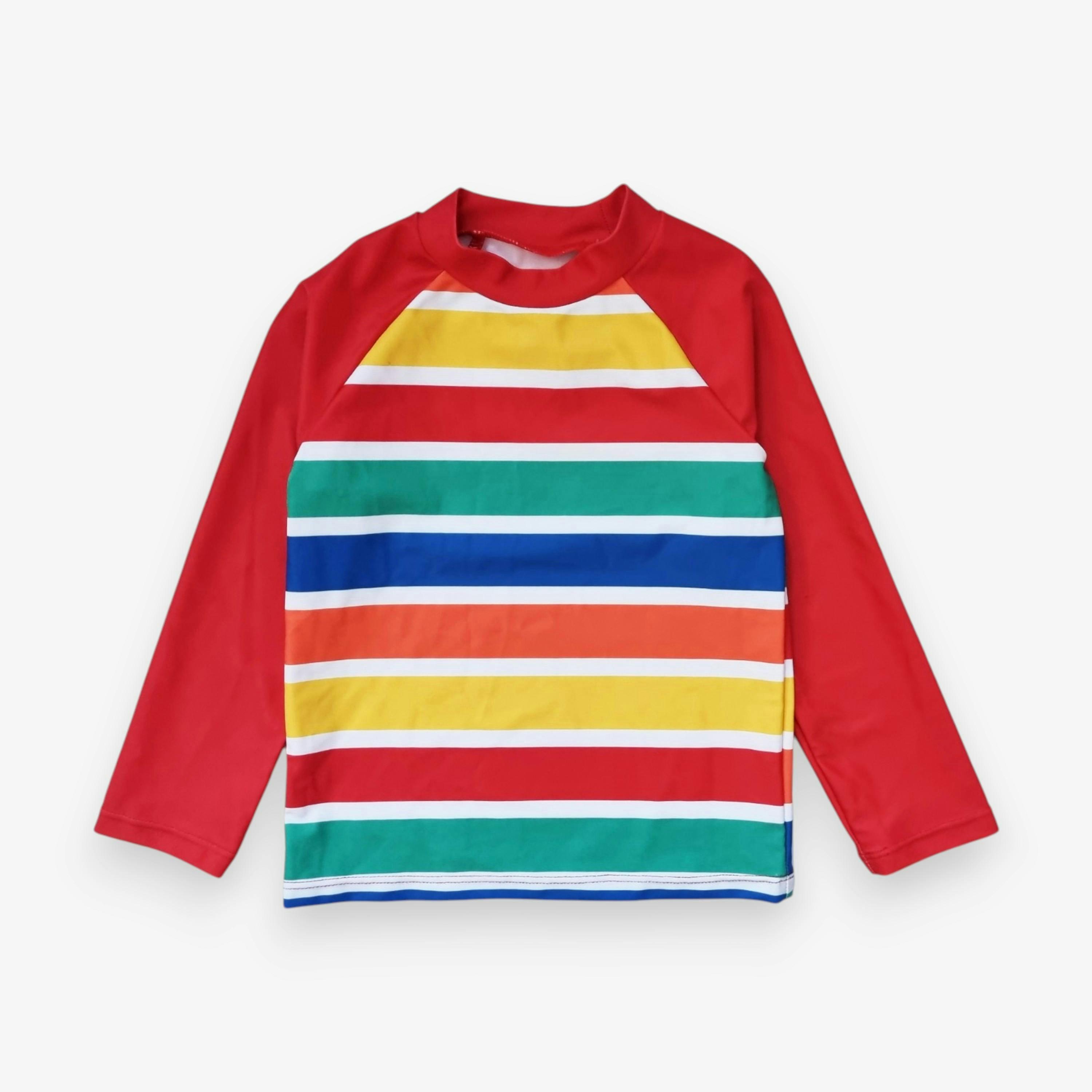 Happy Stripe Print Kids' Swim Rash Vest , view 1 of 3