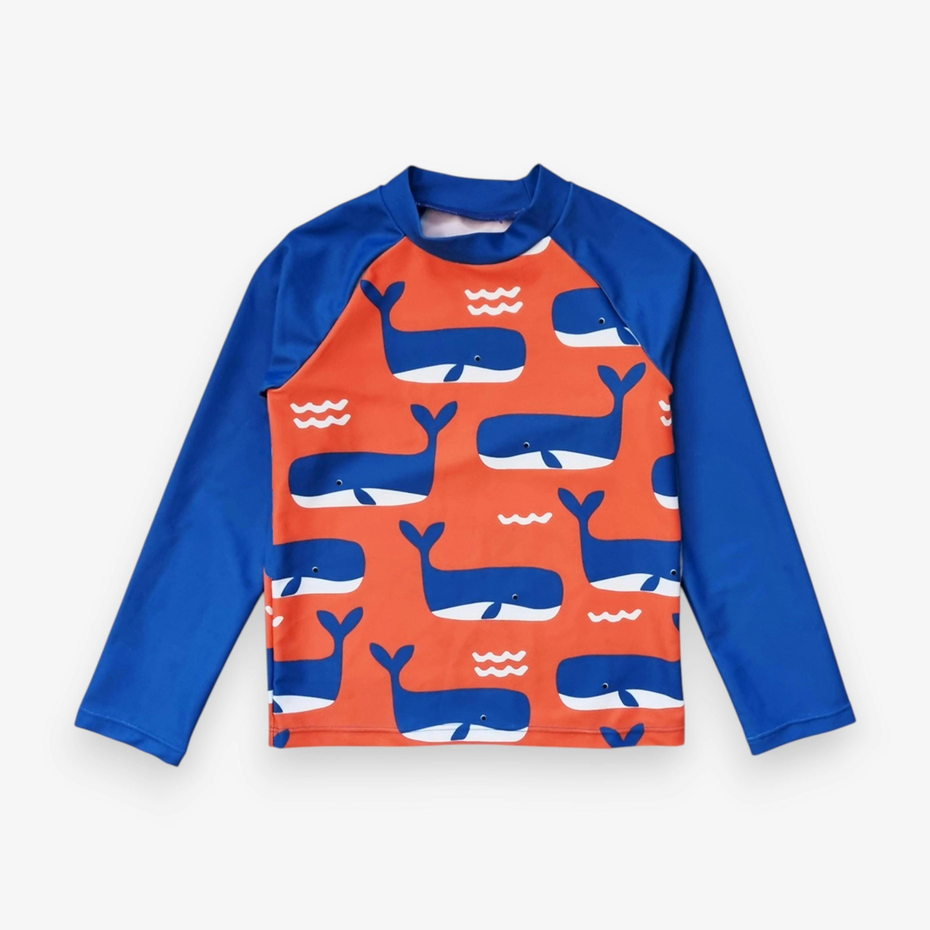 Whale Waves Print Kids' Rash Vest , view 1 of 4