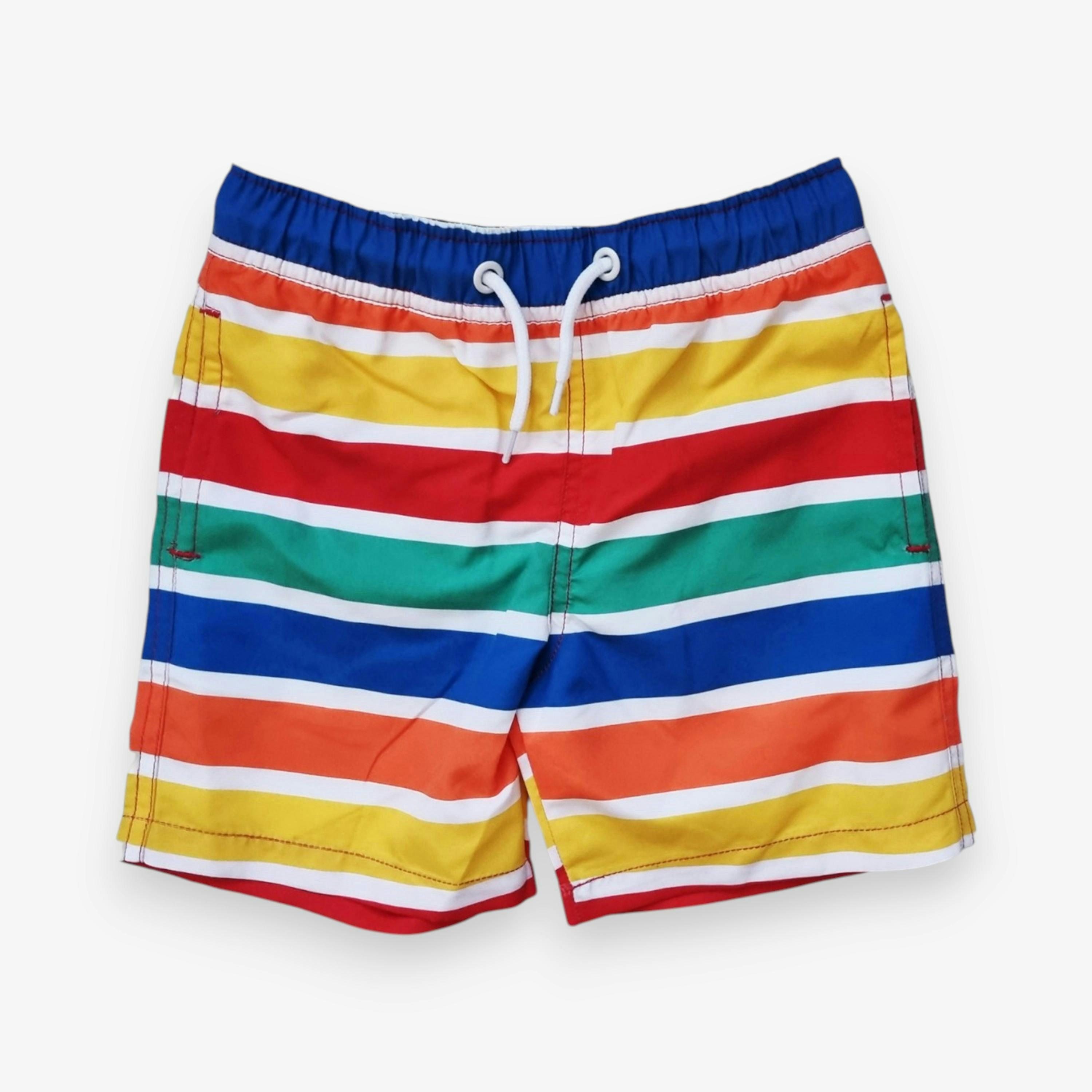Happy Stripe Print Kids' Swim Shorts , view 1 of 4