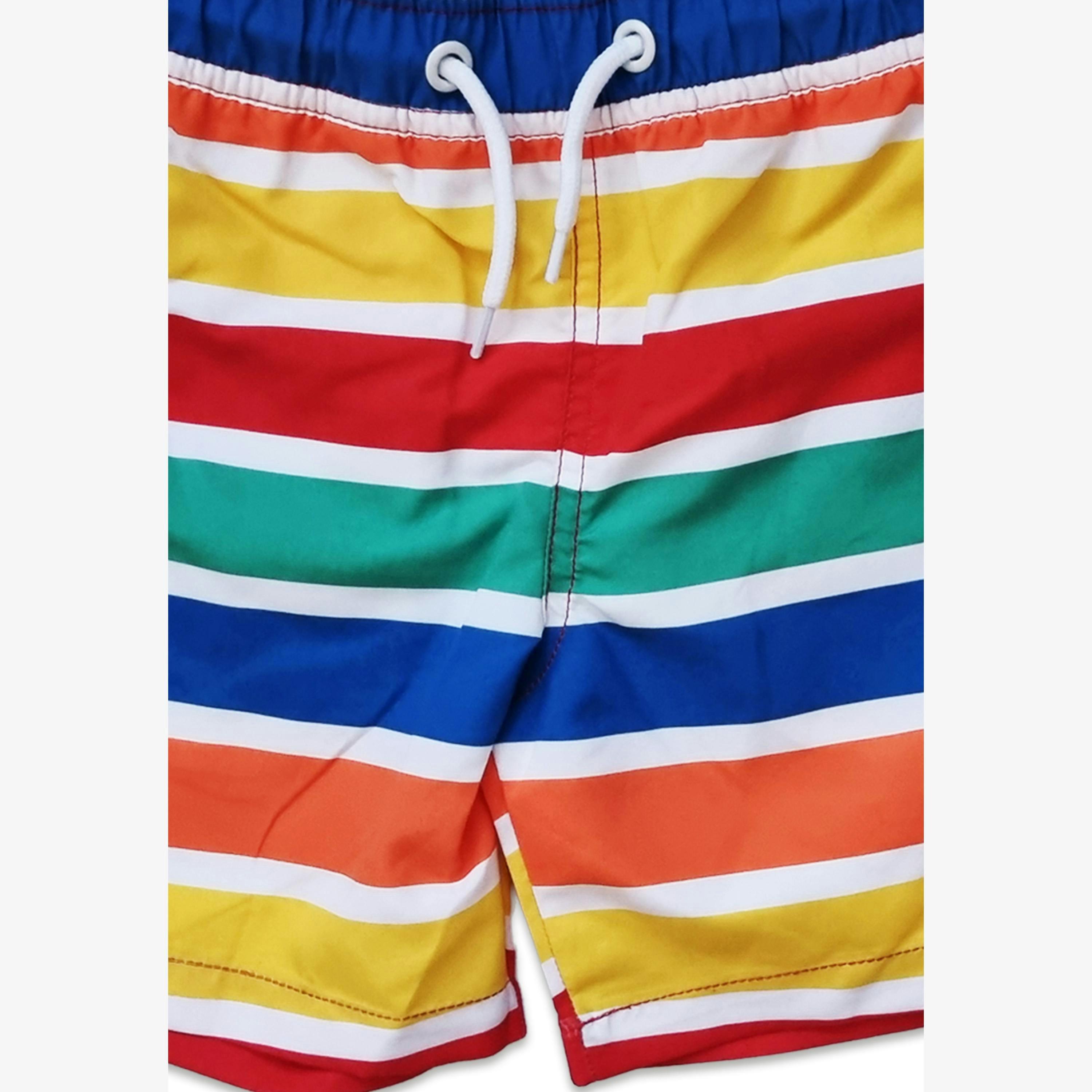 Happy Stripe Print Kids' Swim Shorts , view 3 of 4
