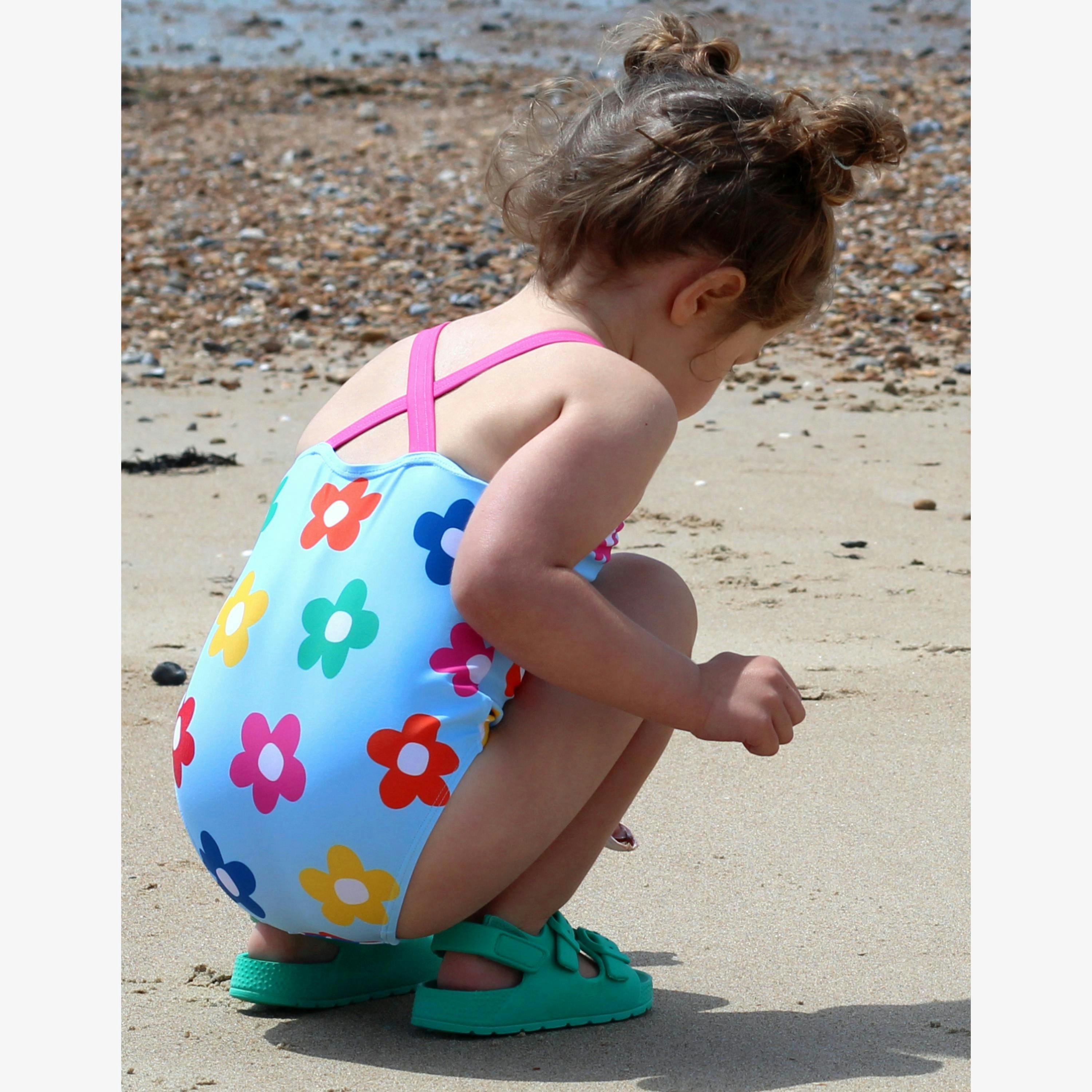 Rainbow Bloom Print Kids' Swimsuit , view 2 of 4