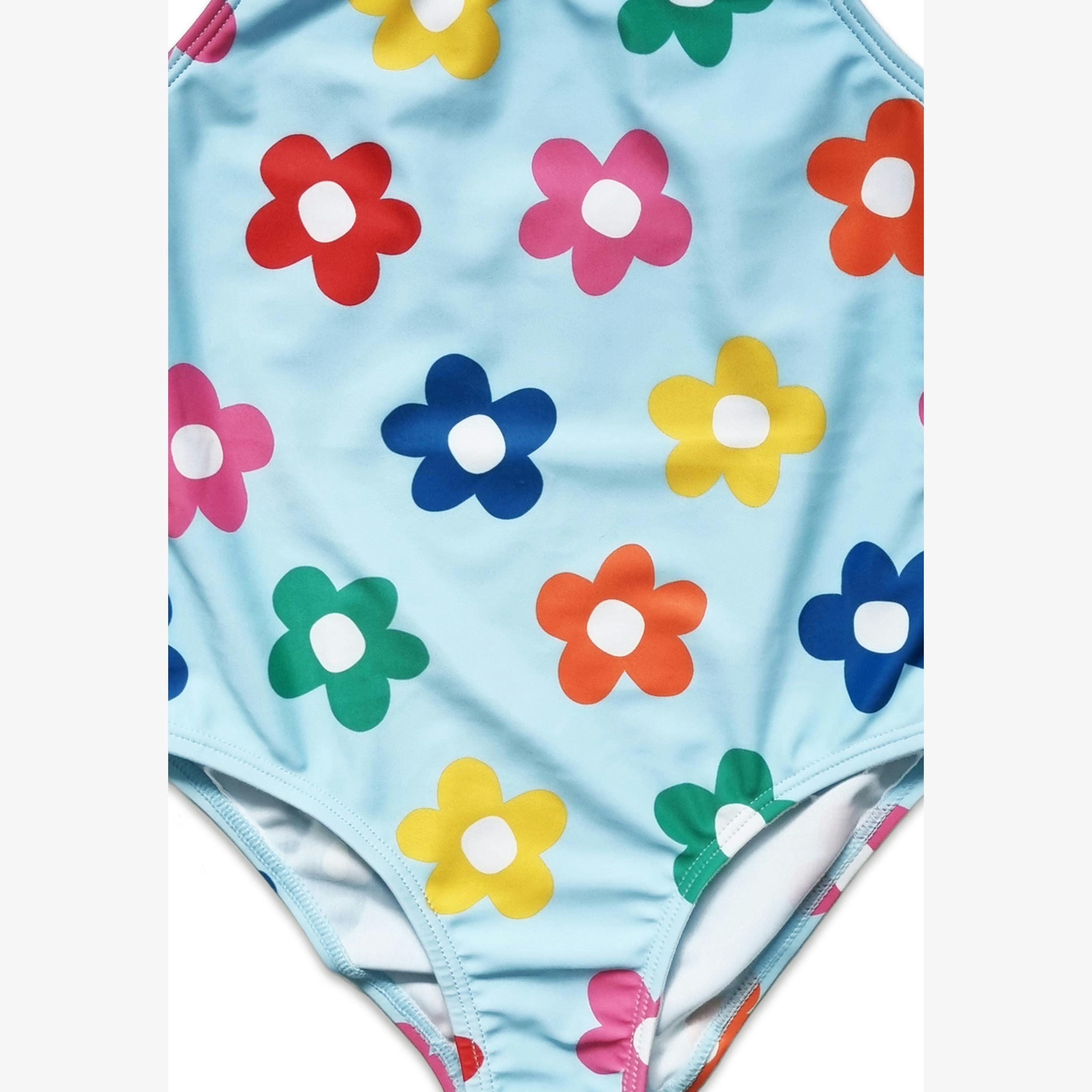 Rainbow Bloom Print Kids' Swimsuit , view 3 of 4