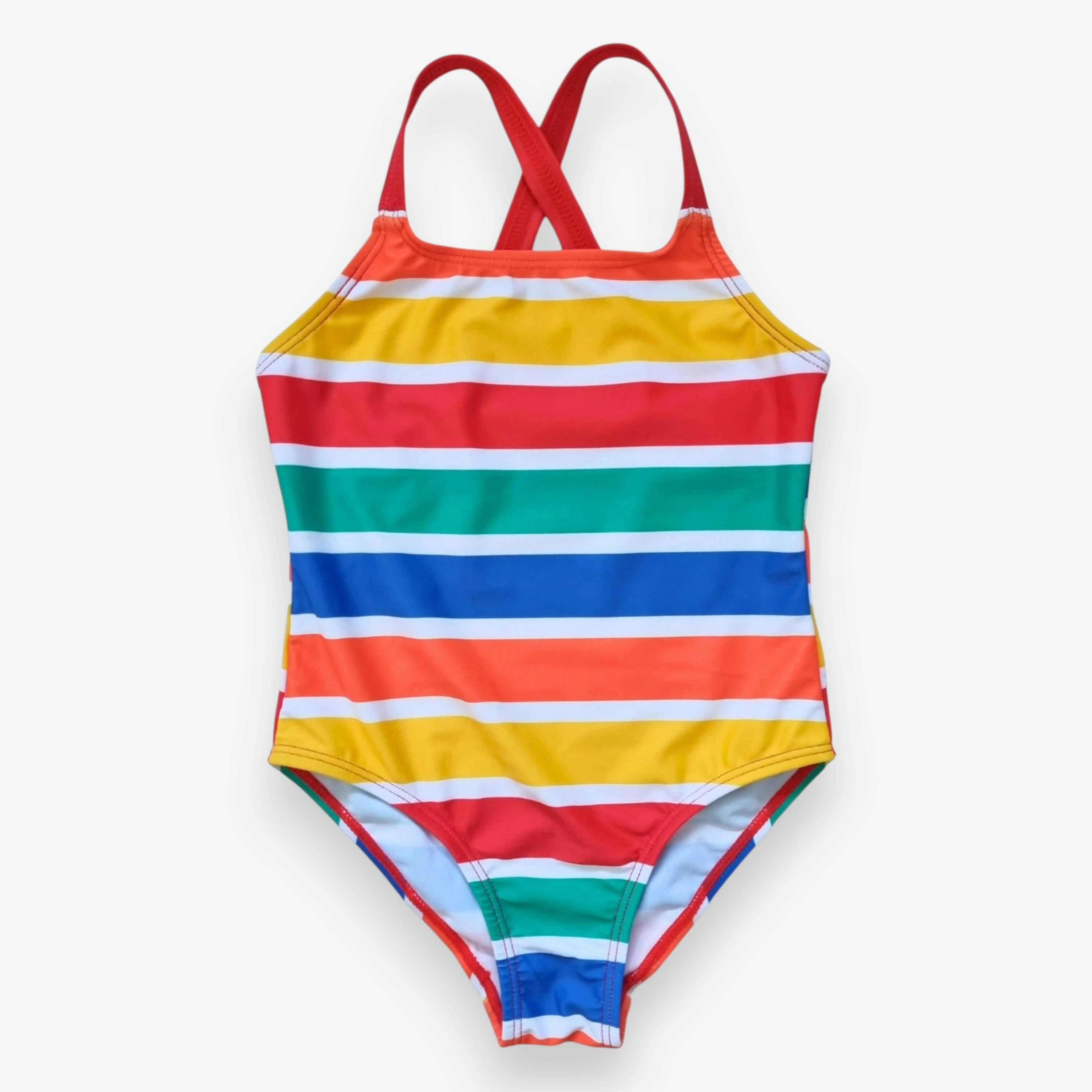 Happy Stripe Print Kids' Swimsuit , view 1 of 3
