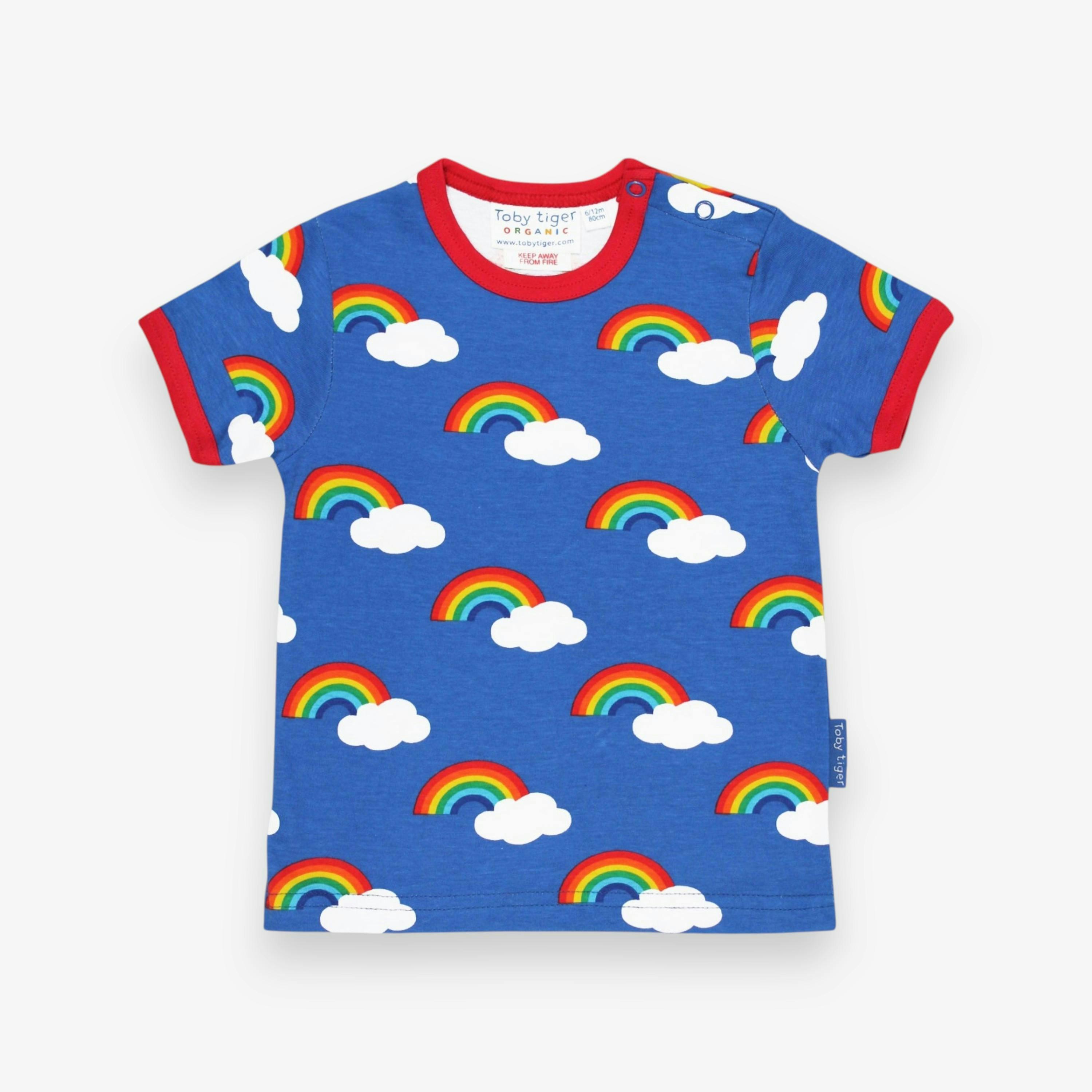 Organic Multi Rainbow Print Short-Sleeved T-Shirt , view 1 of 2