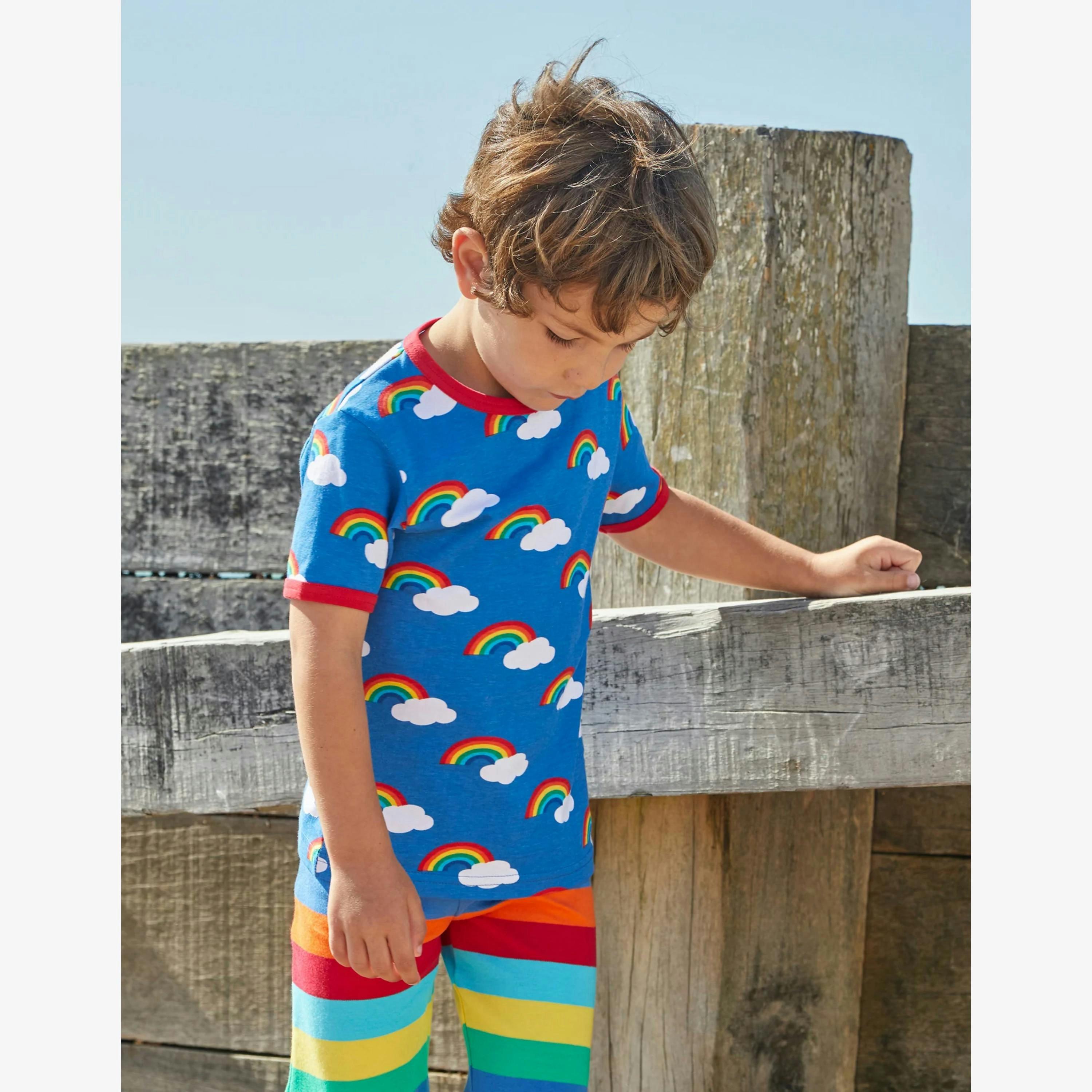 Organic Multi Rainbow Print Short-Sleeved T-Shirt , view 2 of 2