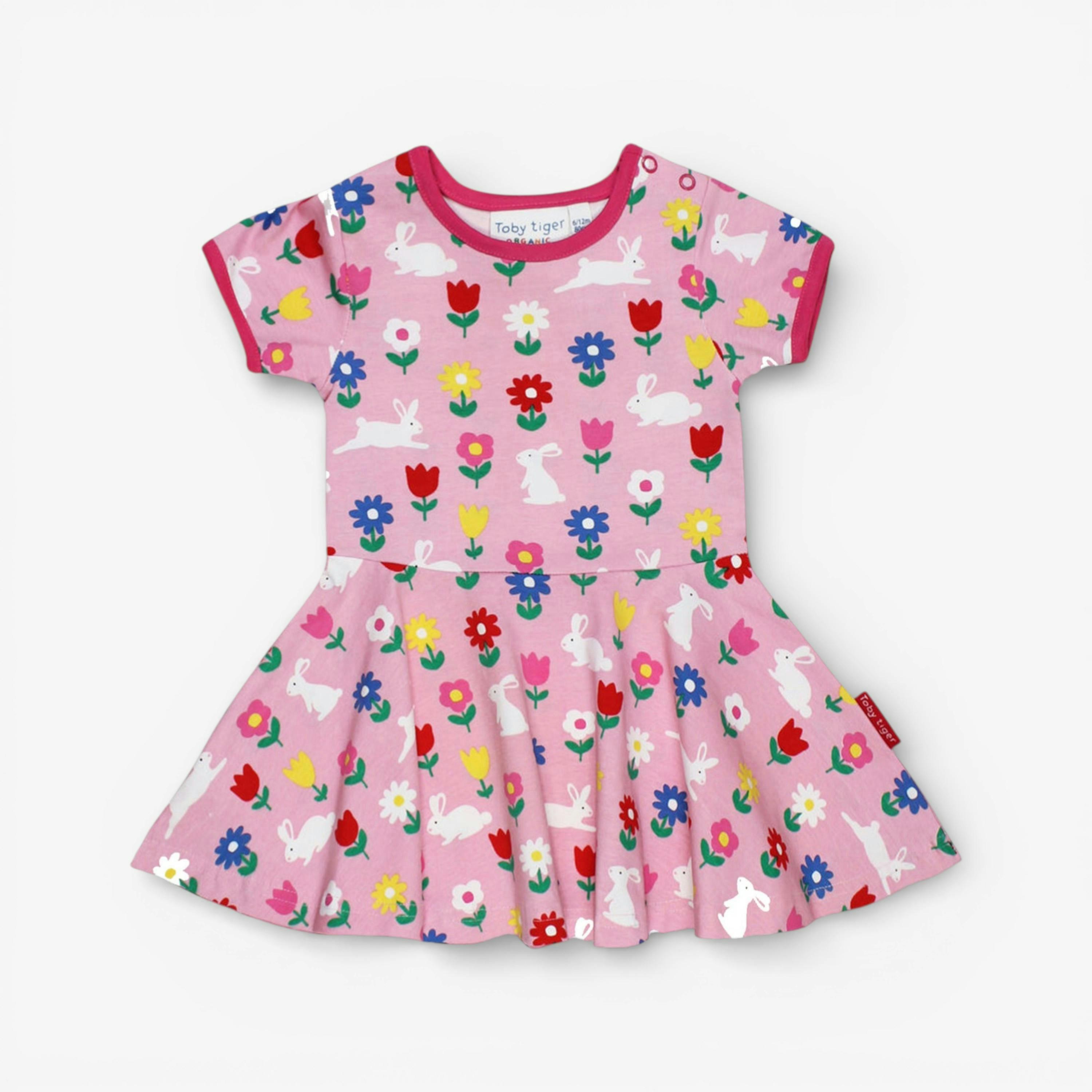 Organic Bunny Print Skater Dress , view 1 of 2