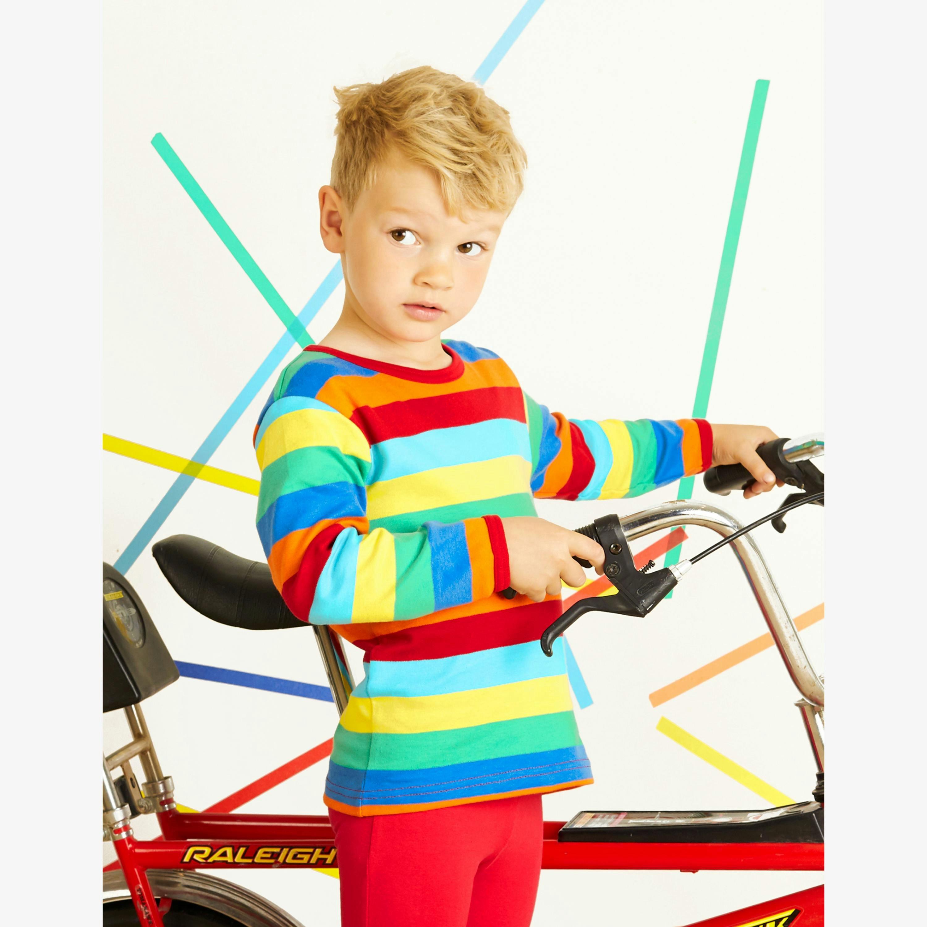 Organic Multi Stripe Long-Sleeved T-Shirt , view 2 of 2