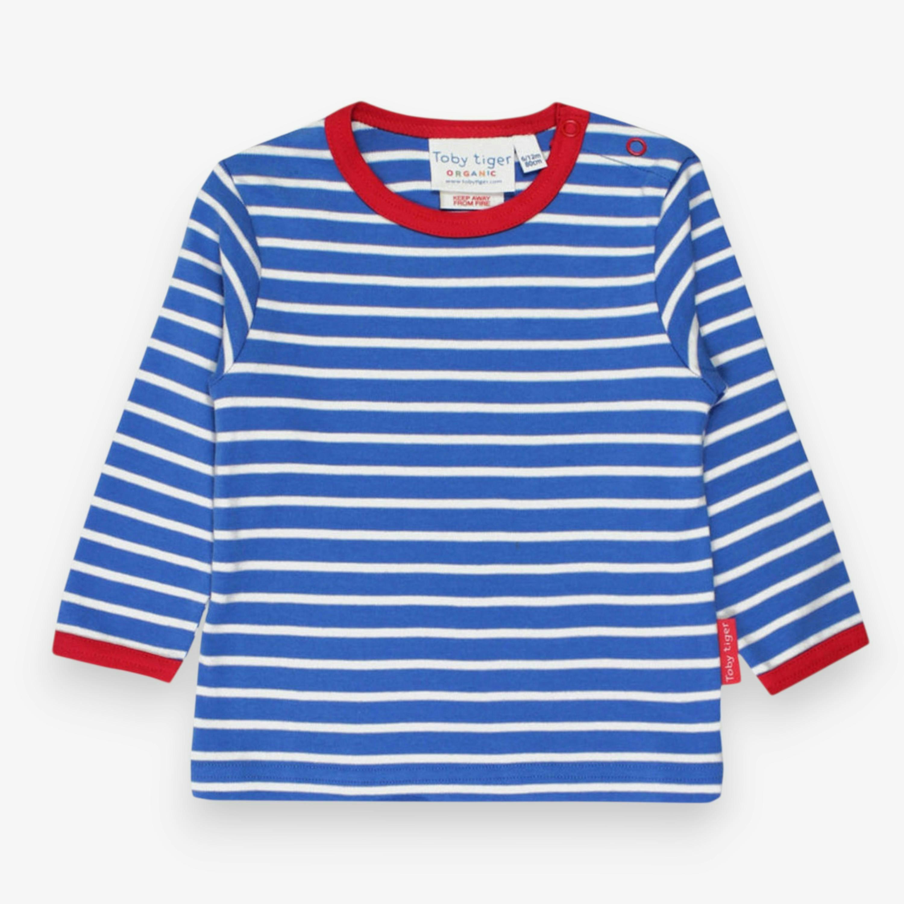 Organic Blue Breton Long-Sleeved T-Shirt , view 1 of 2