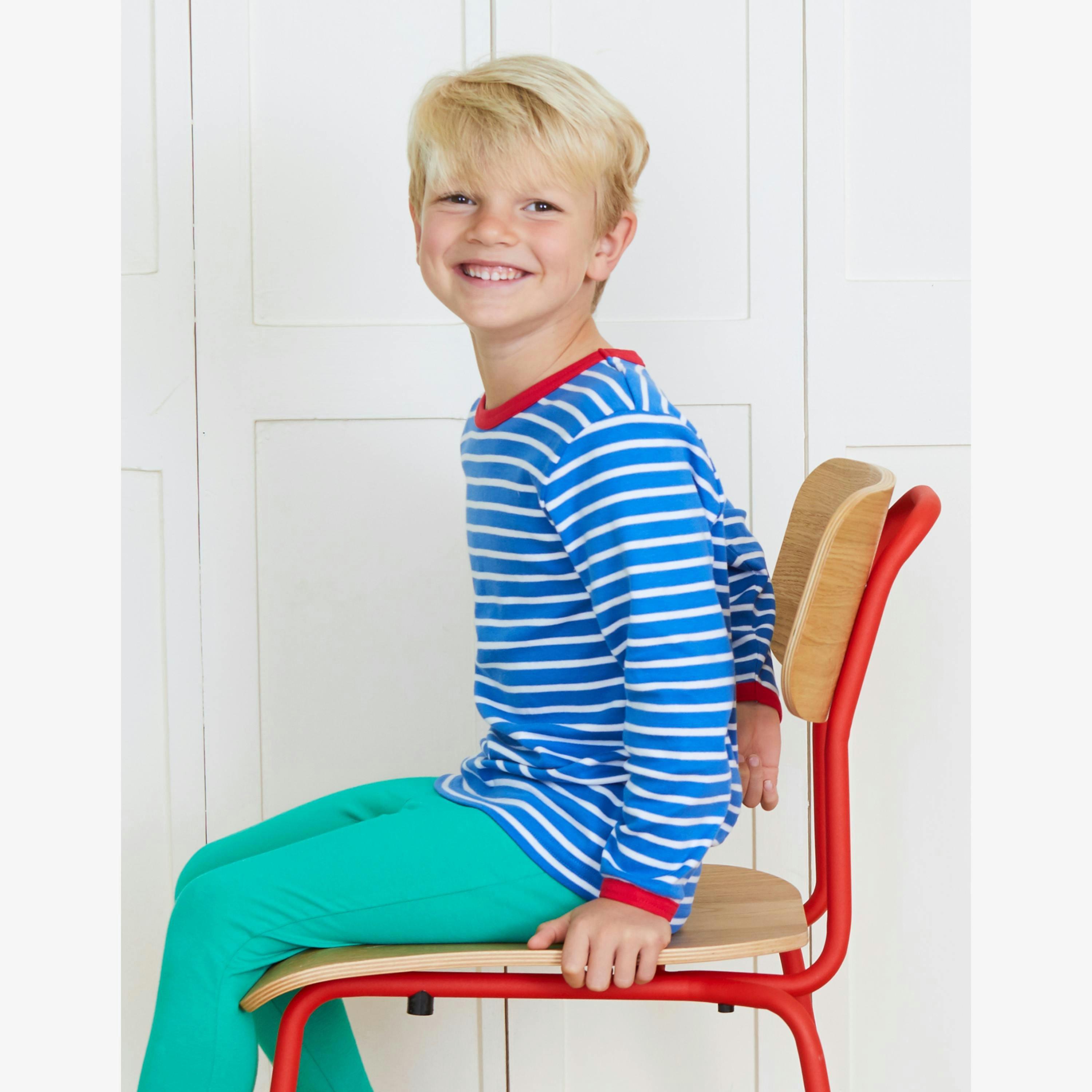 Organic Blue Breton Long-Sleeved T-Shirt , view 2 of 2