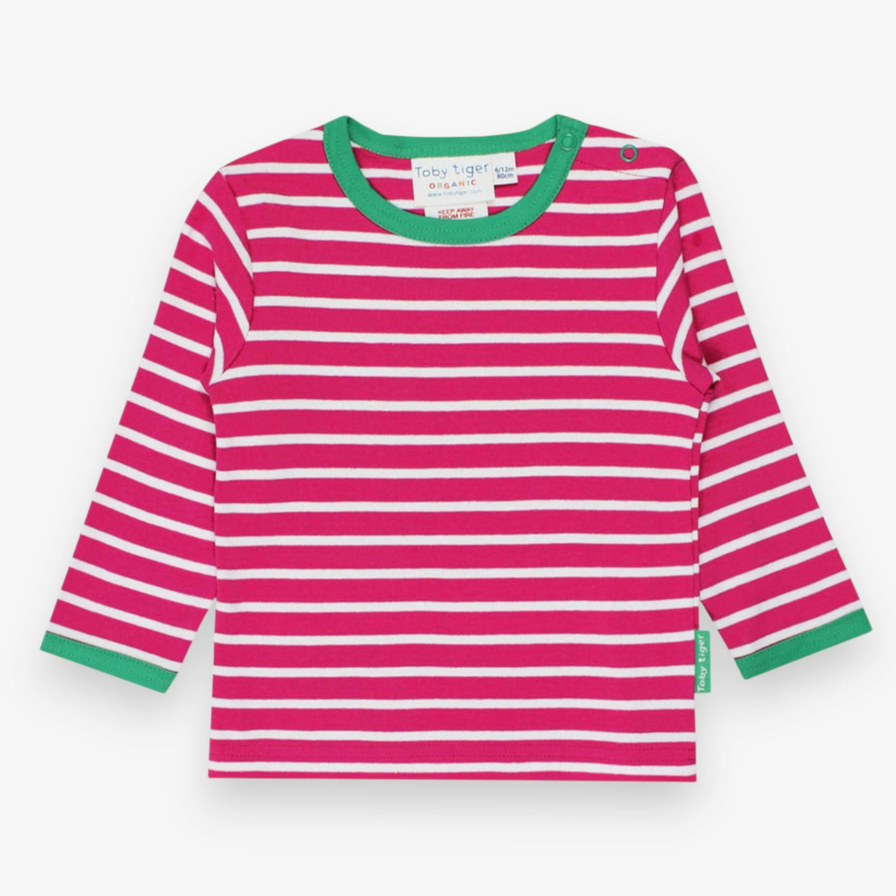 Organic Pink Breton Long-Sleeved T-Shirt , view 1 of 2