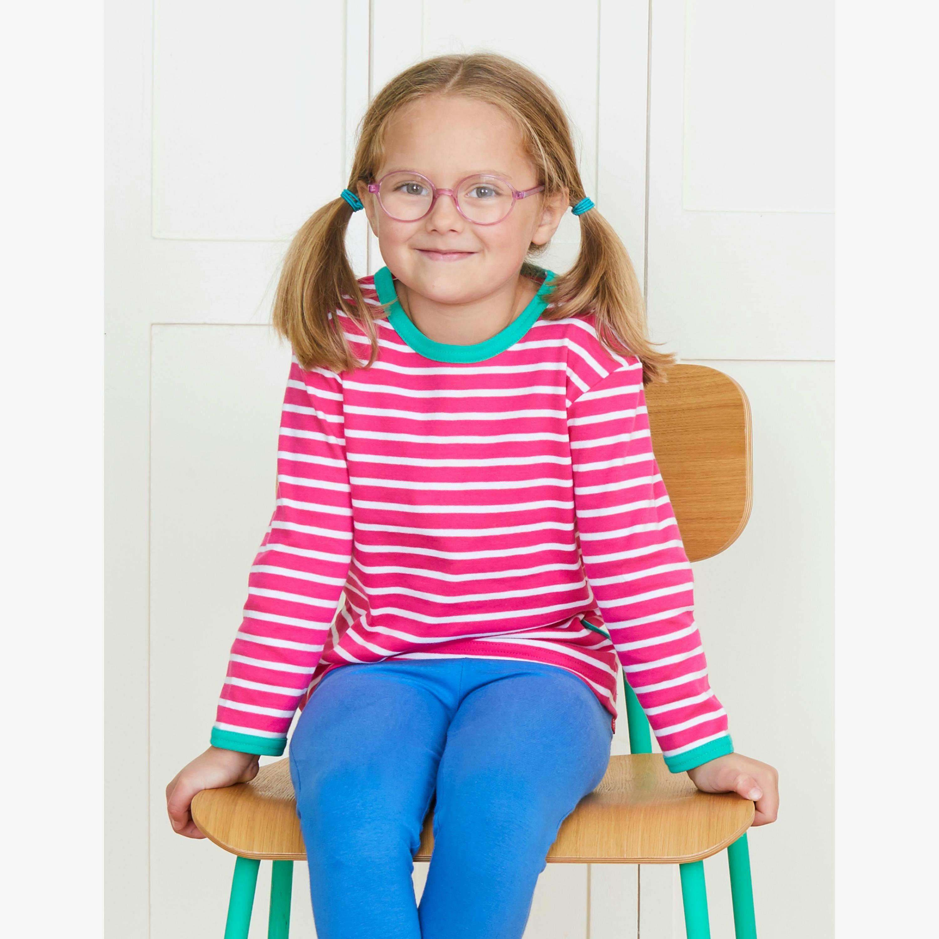 Organic Pink Breton Long-Sleeved T-Shirt , view 2 of 2