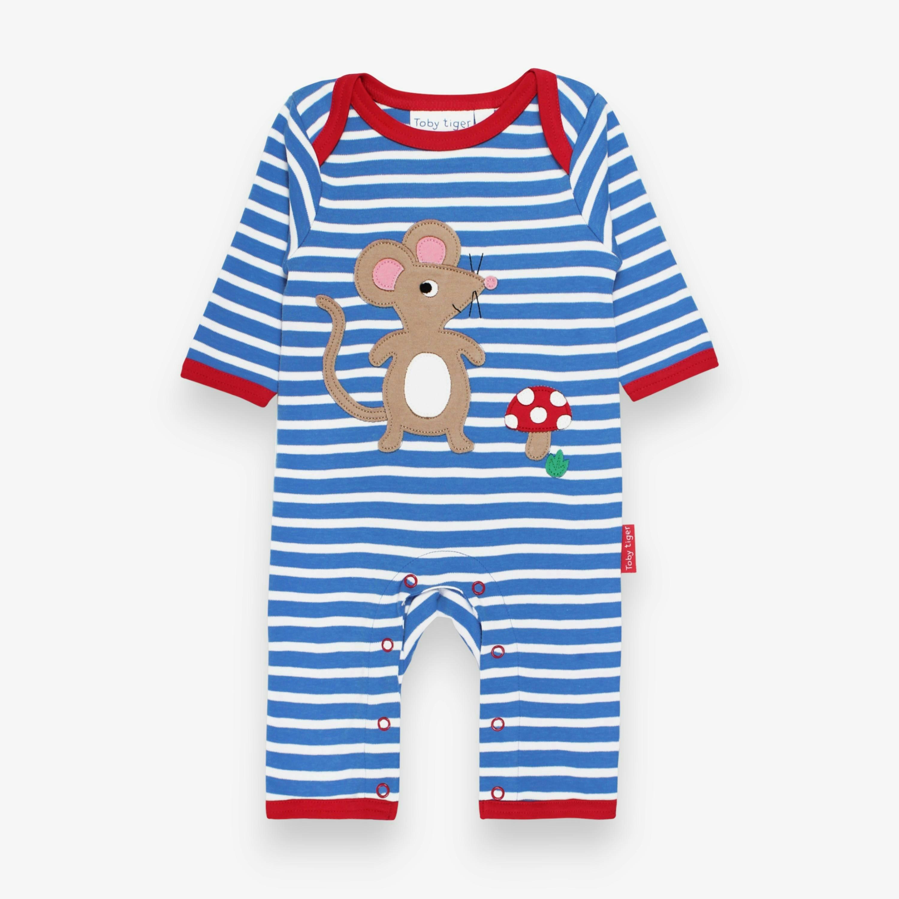 Organic Mouse and Mushroom Applique Sleepsuit , view 1 of 2