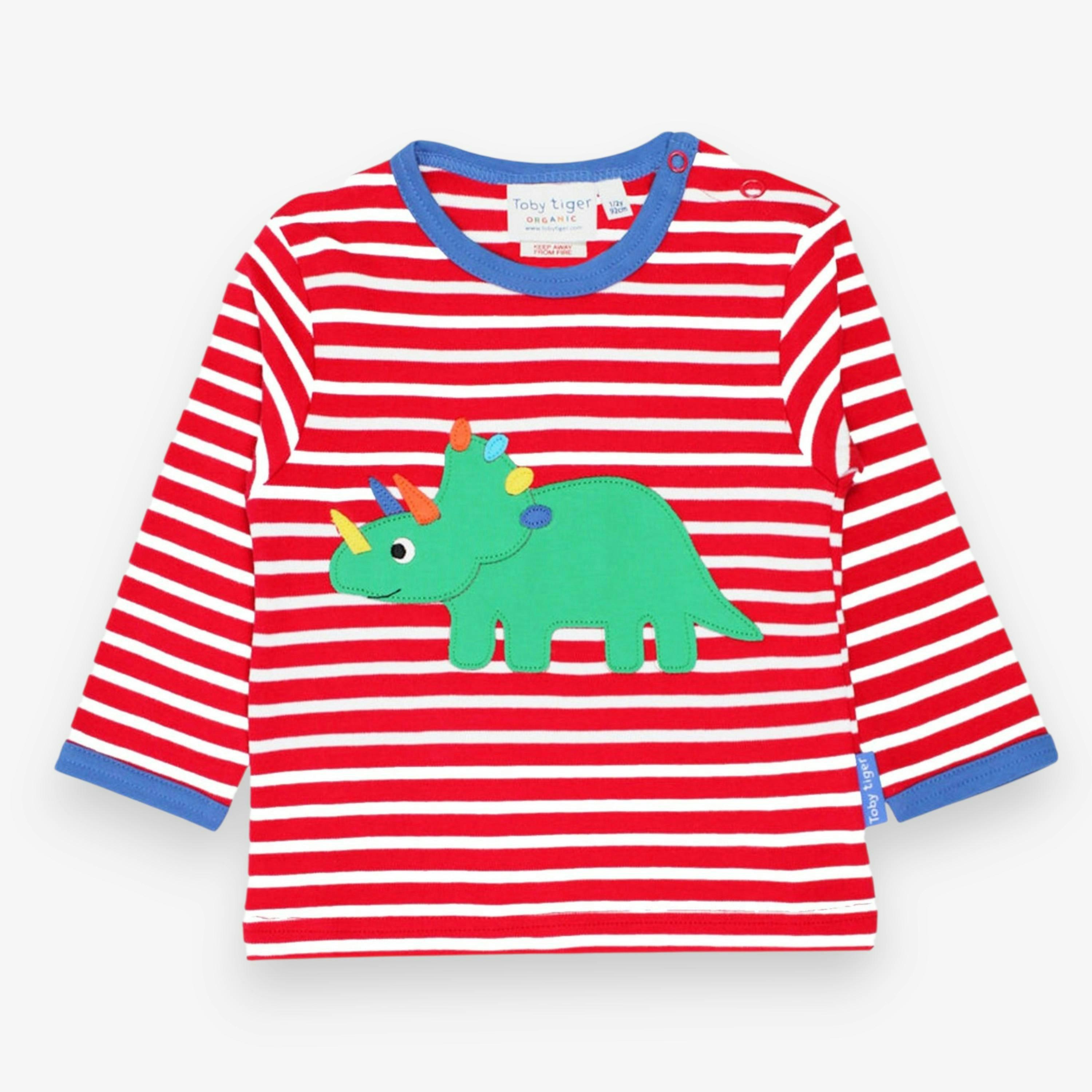 Organic Triceratops Applique Long-Sleeved T-Shirt , view 1 of 2