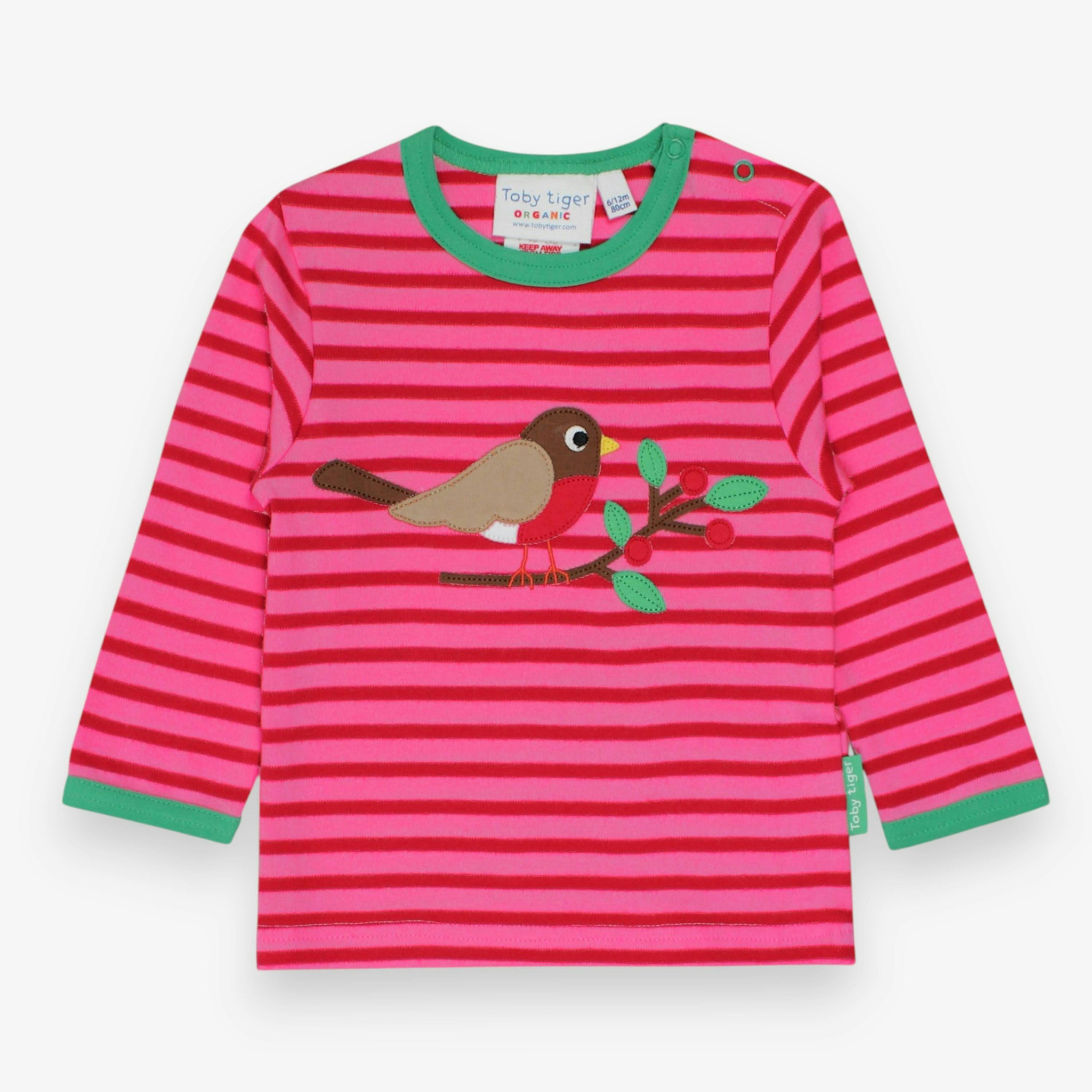 Organic Robin Applique Long-Sleeved T-Shirt , view 1 of 2