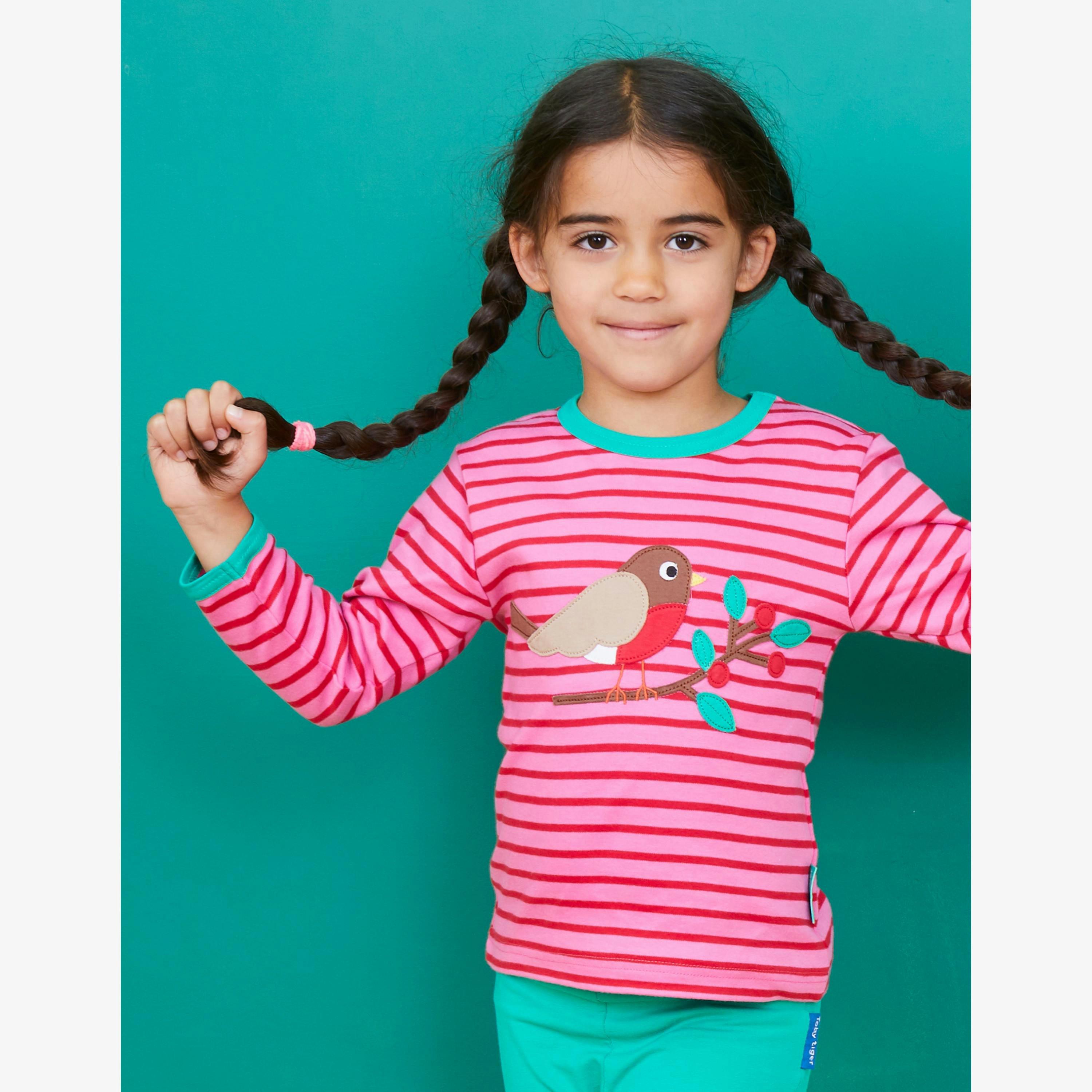 Organic Robin Applique Long-Sleeved T-Shirt , view 2 of 2