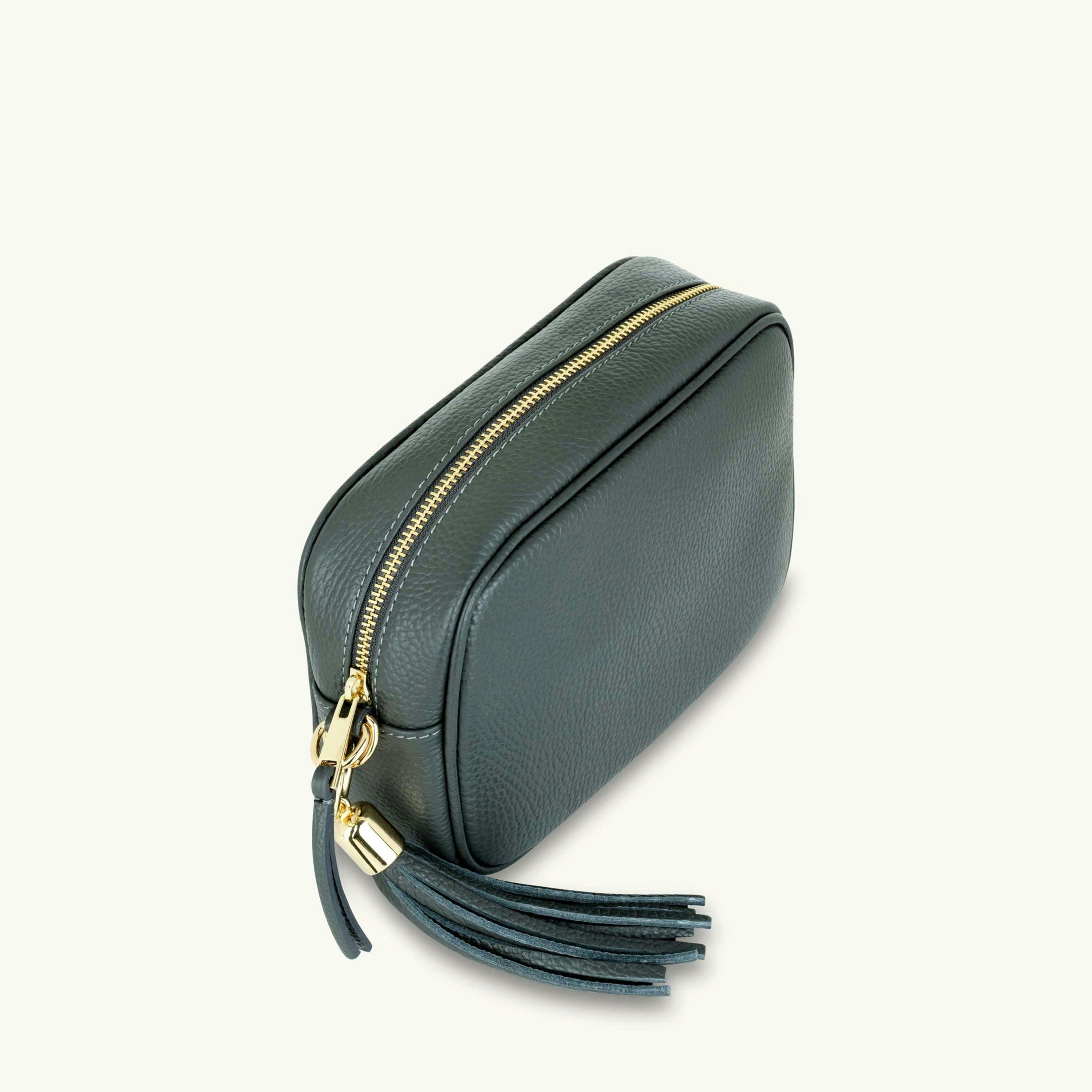The Tassel Leather Crossbody Bag With Gold Chain Strap , view 4 of 6