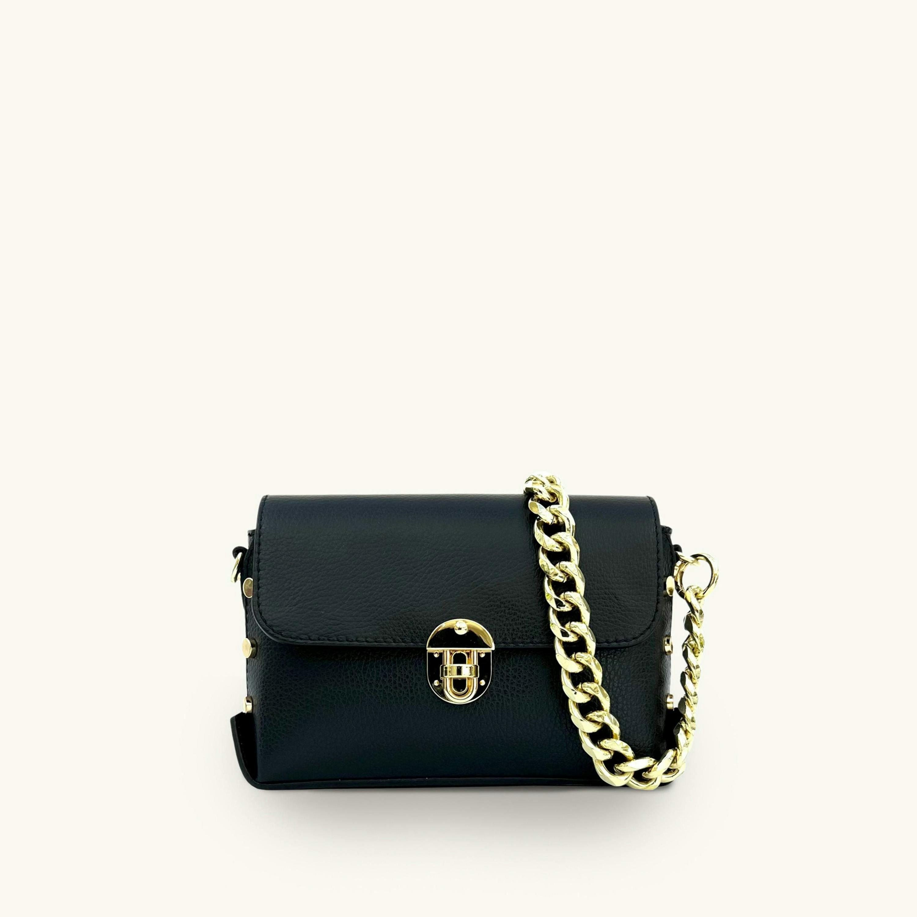 The Bloxsome Leather Crossbody Bag With Gold Chain Strap , view 1 of 6