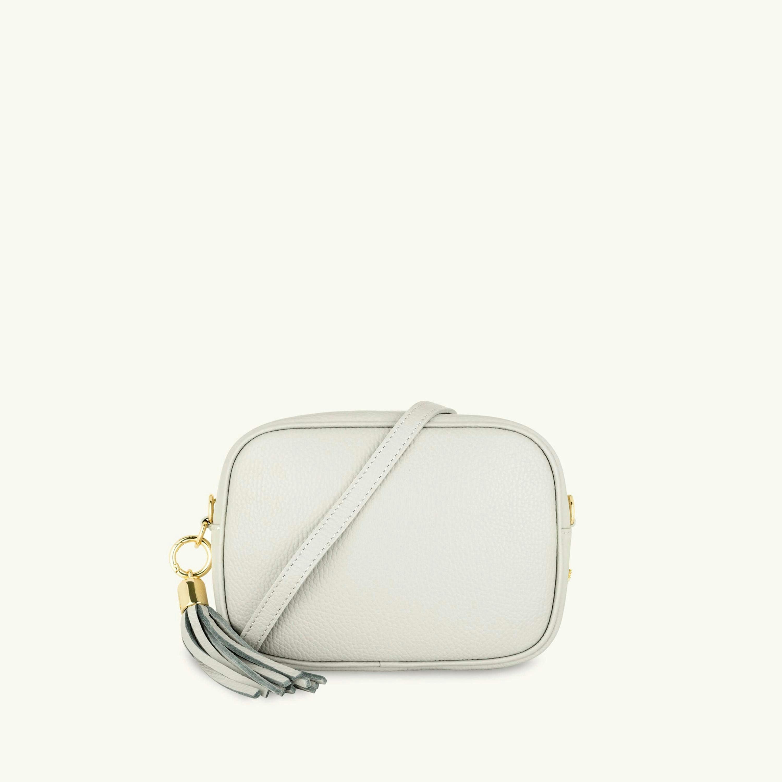 The Tassel Leather Crossbody Bag With Gold Chain Strap , view 2 of 5