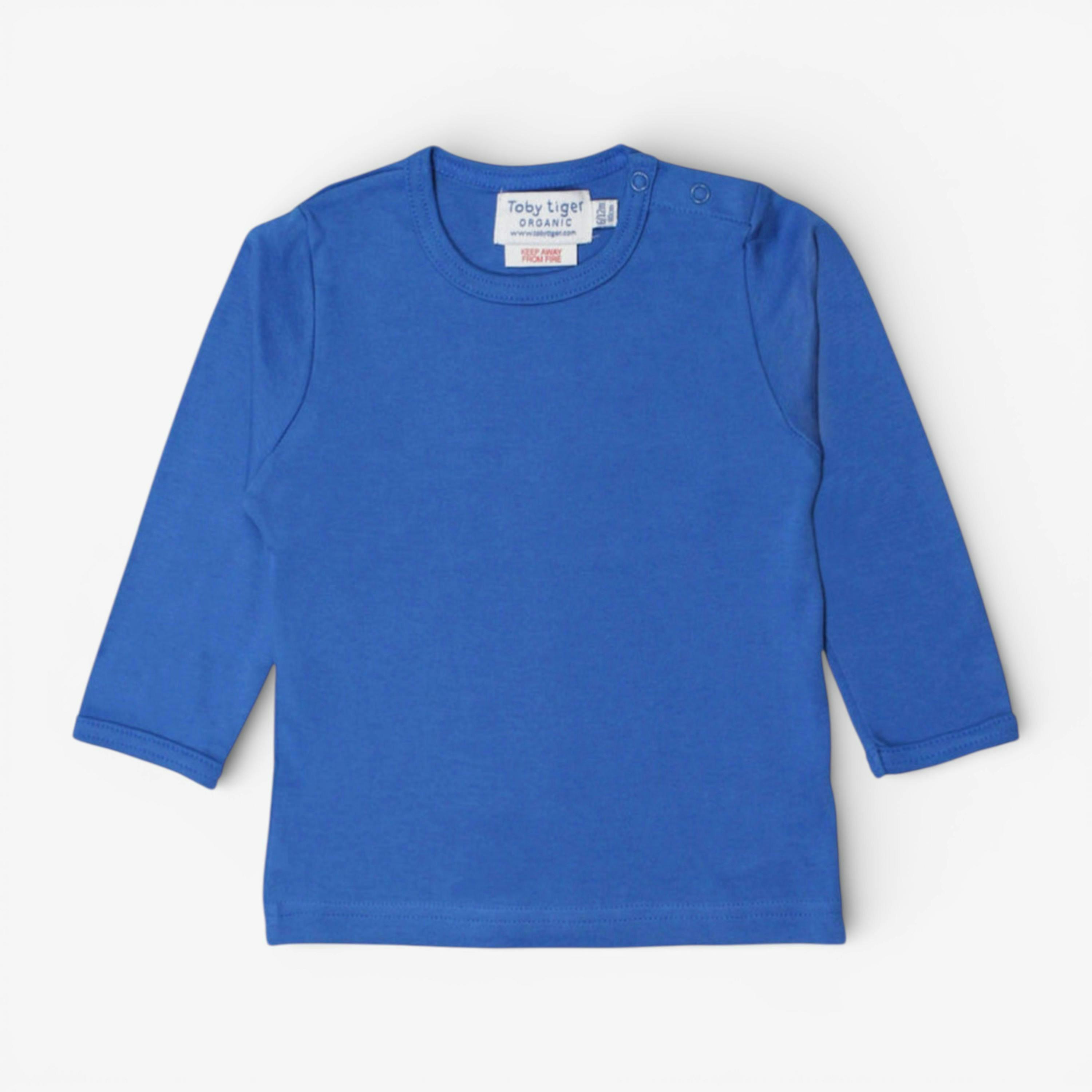 Organic Blue Basic Long-Sleeved T-Shirt , view 1 of 1