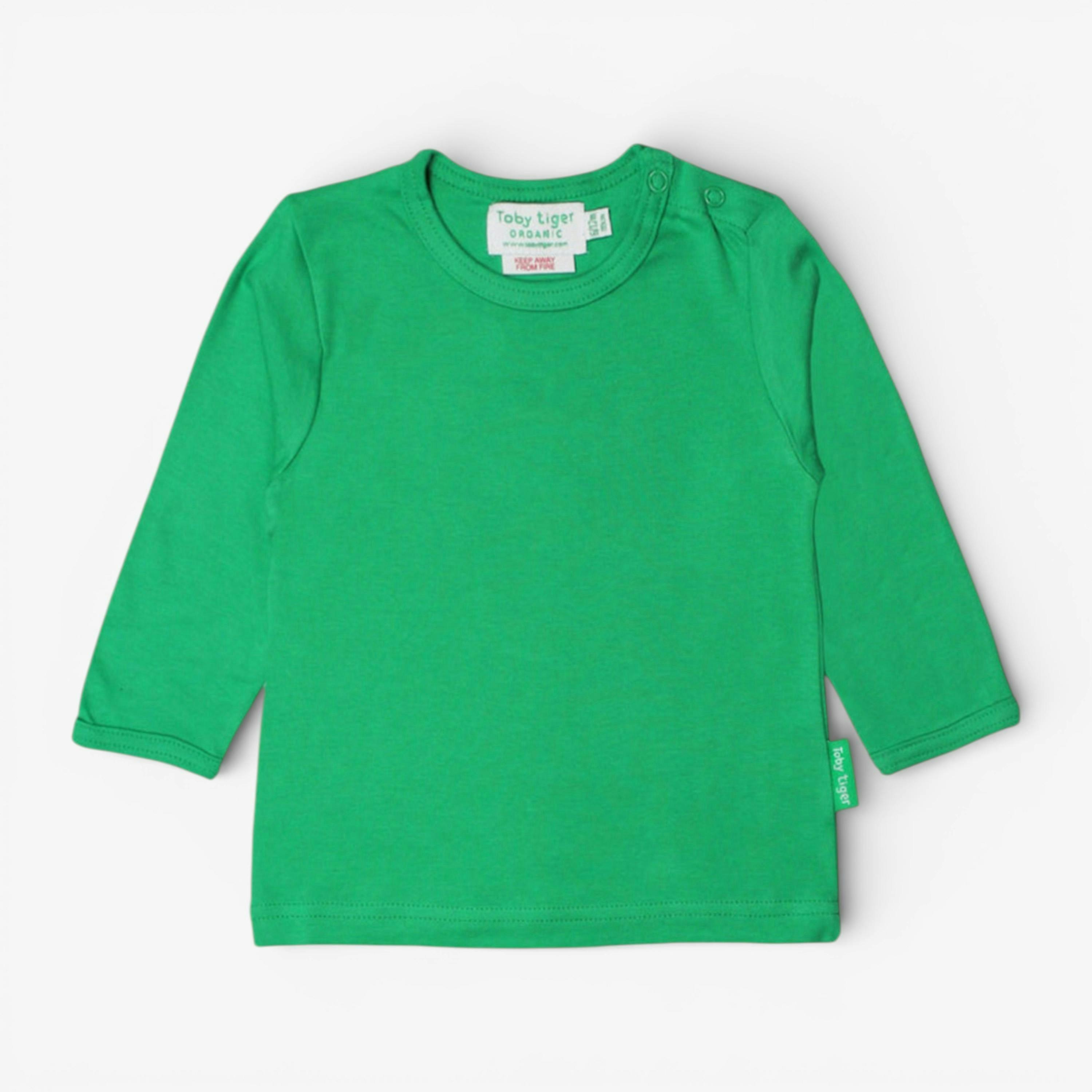 Organic Green Basic Long-Sleeved T-Shirt , view 1 of 1