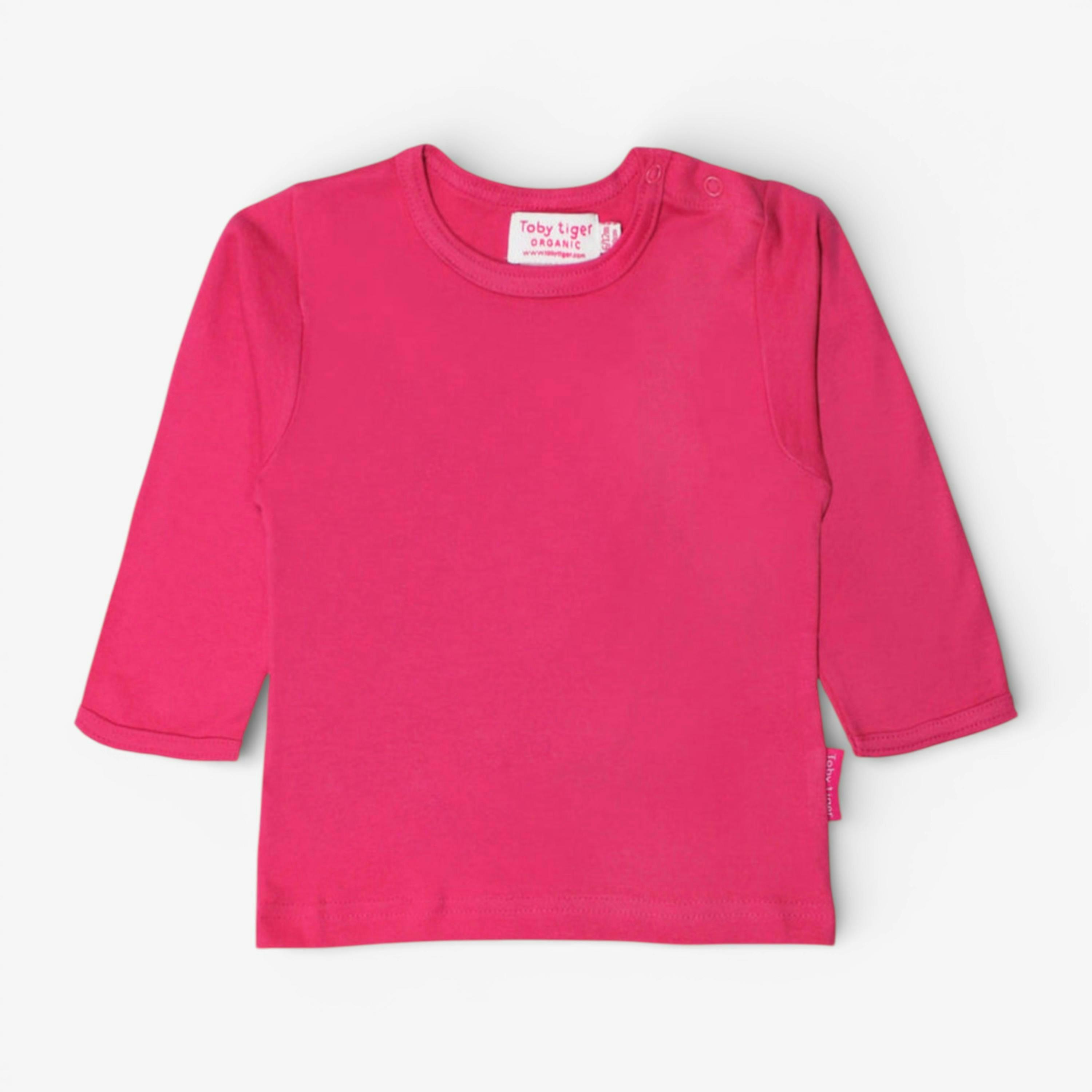 Organic Pink Basic Long-Sleeved T-Shirt , view 1 of 1