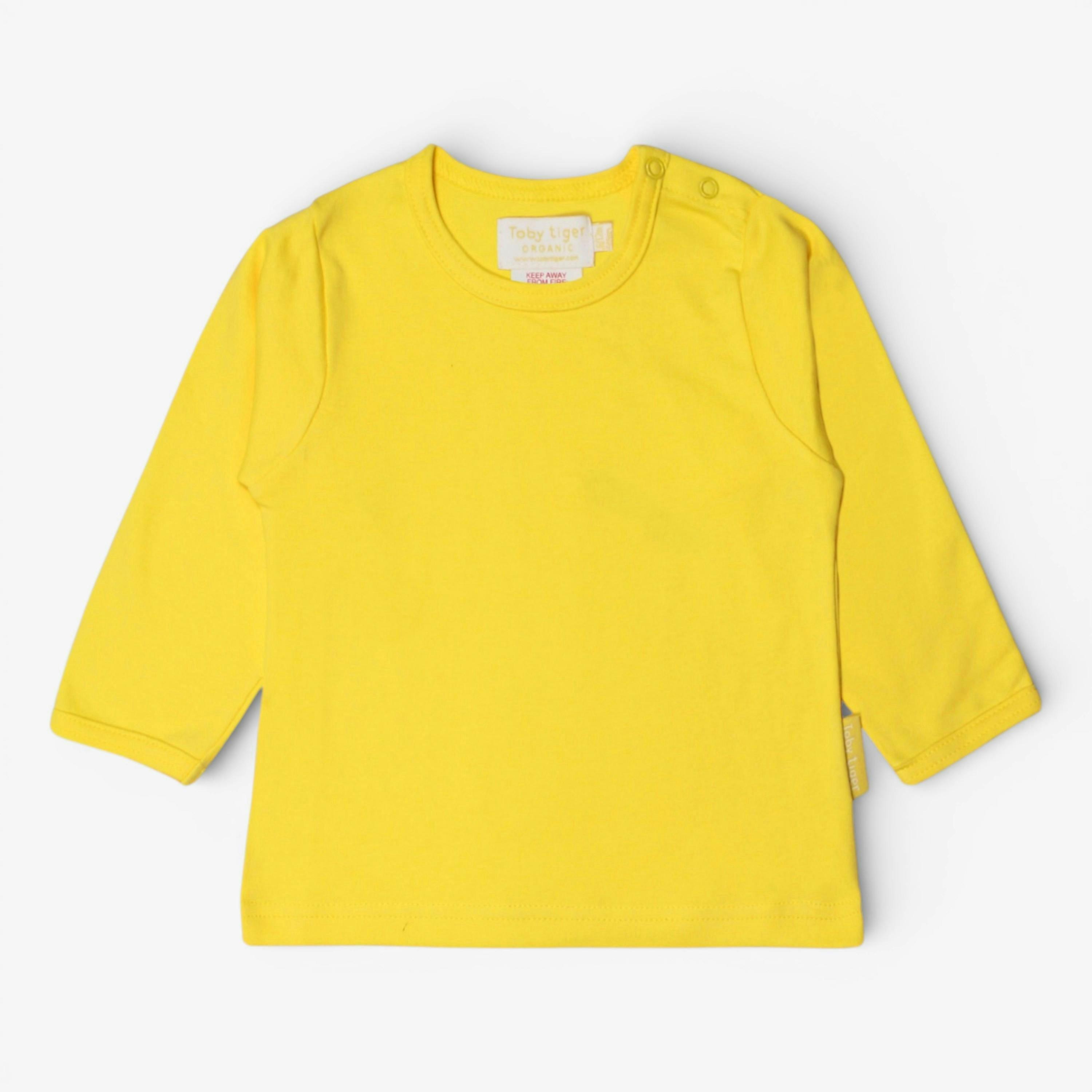 Organic Yellow Basic Long-Sleeved T-Shirt , view 1 of 1