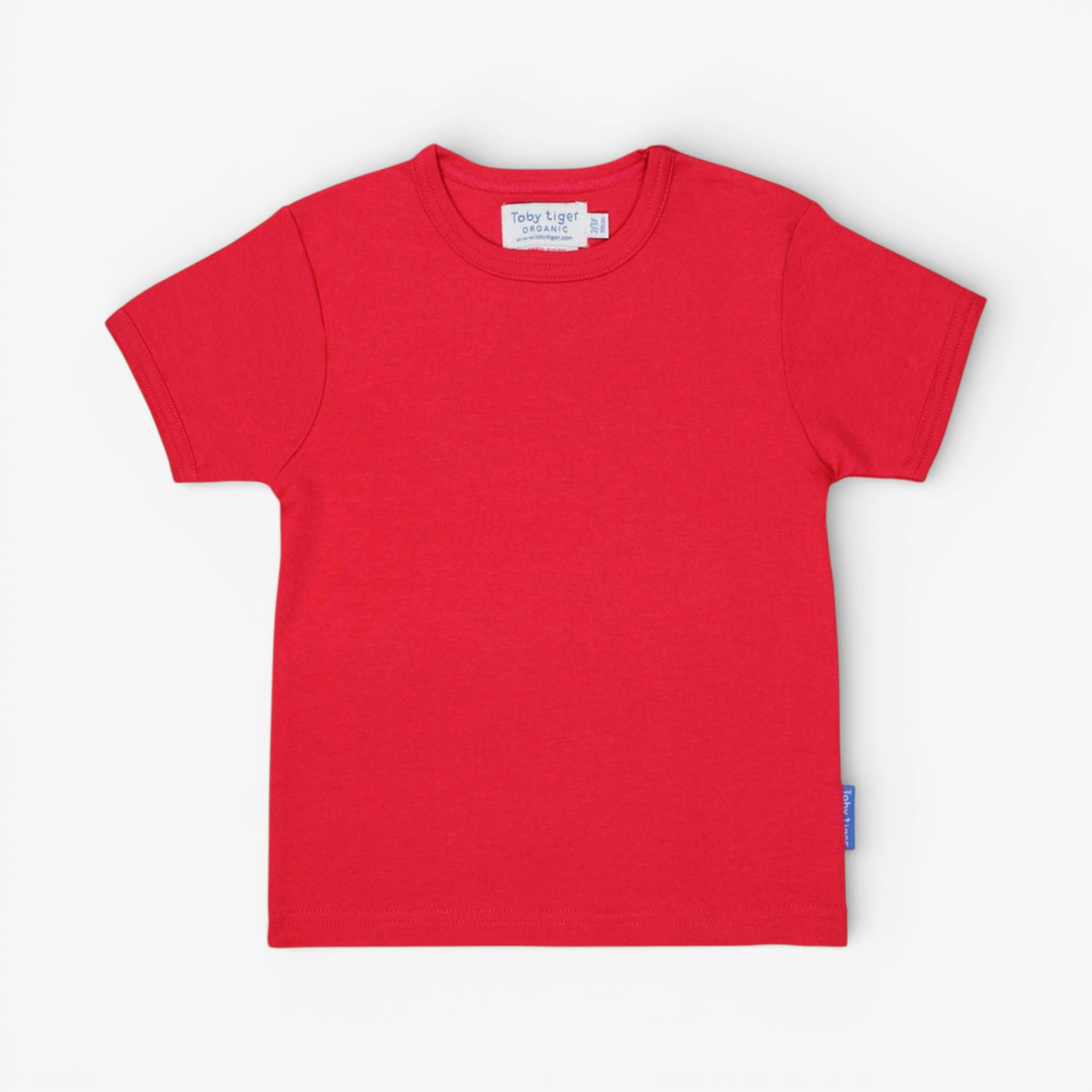 Organic Red Basic Short-Sleeved T-Shirt , view 1 of 1