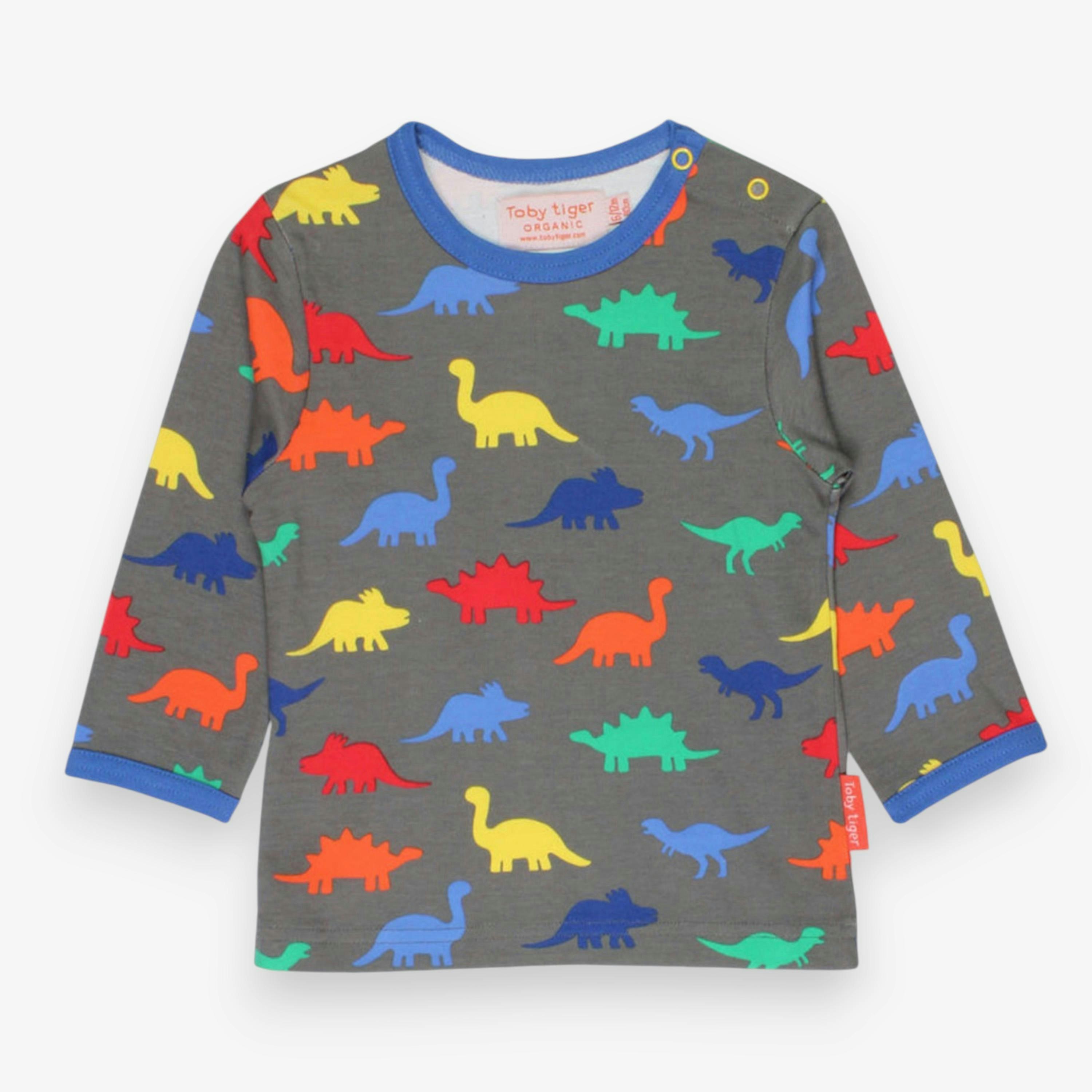 Organic Dinosaur Print Long-Sleeved T-Shirt , view 1 of 2
