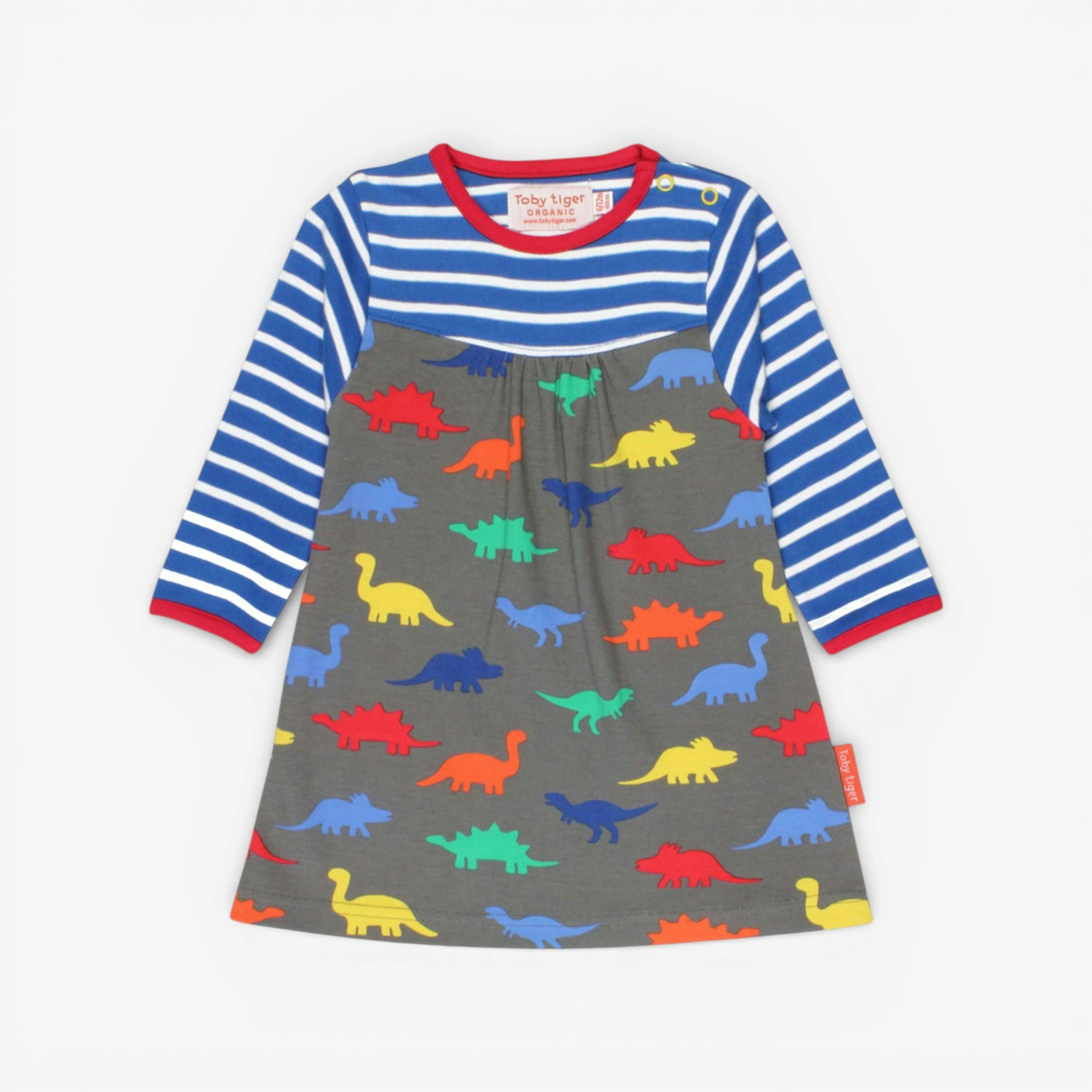 Organic Dinosaur Print Dress , view 1 of 2